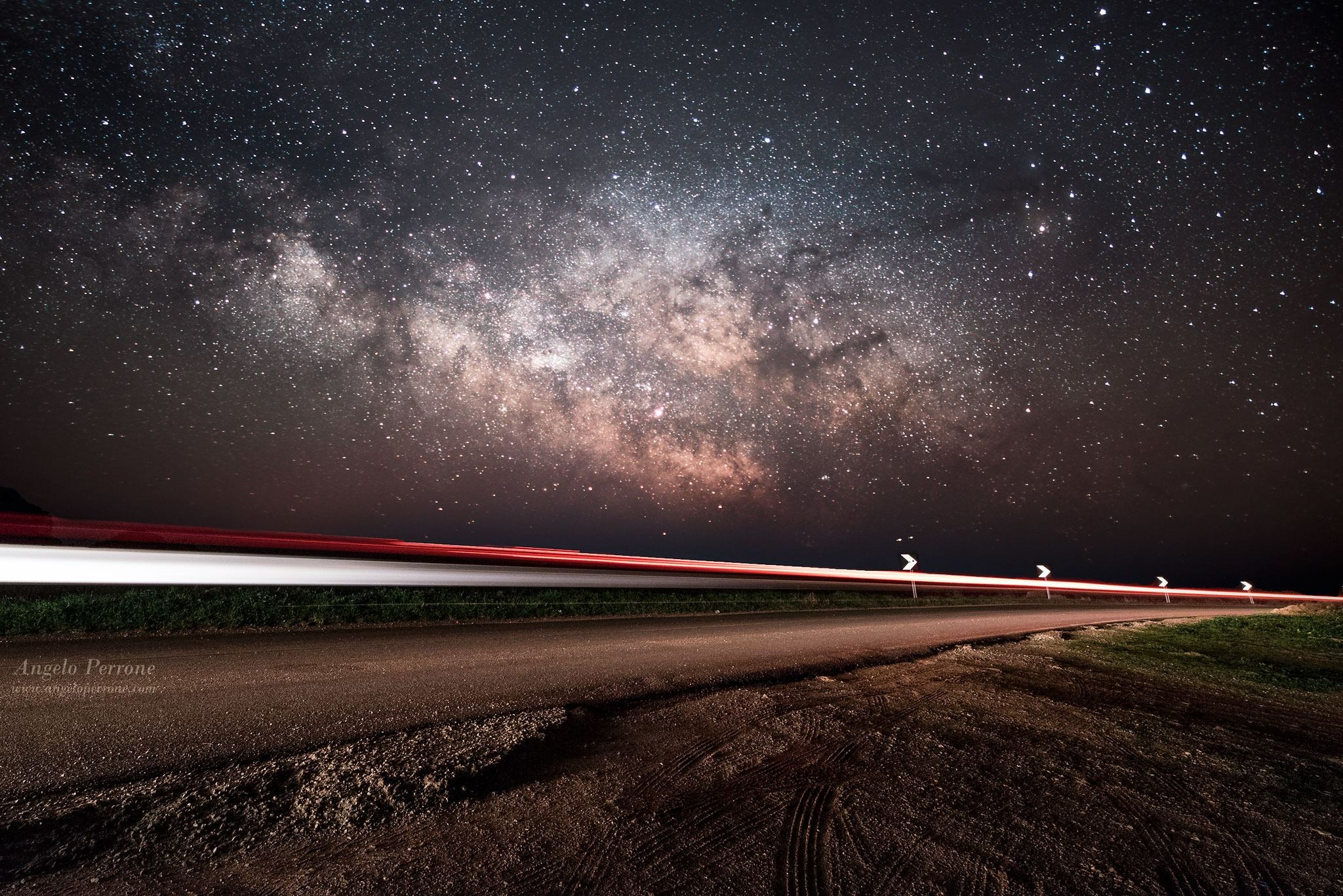 Track down the road ...