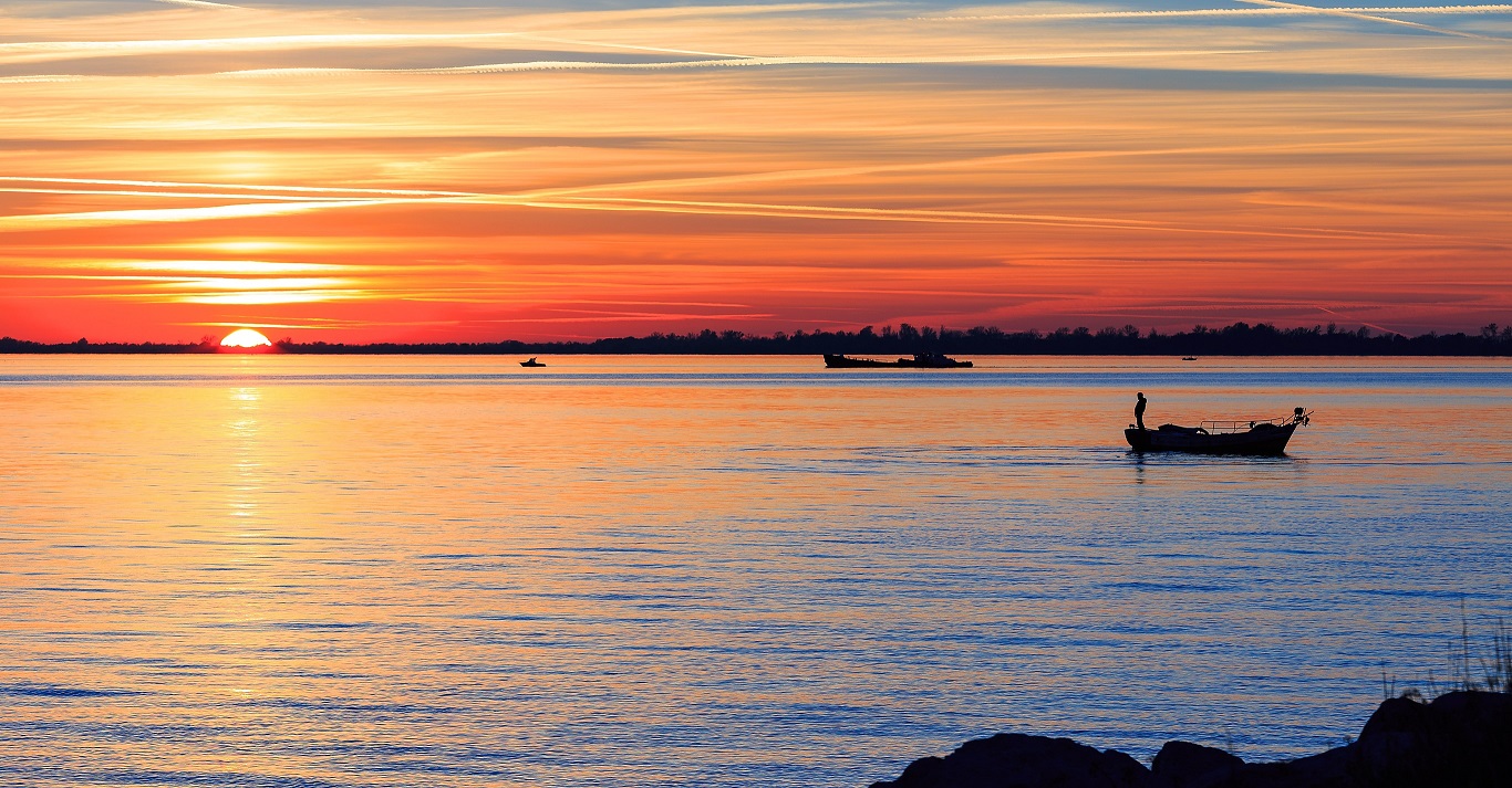il pescatore vicino alla foce del Timavo
