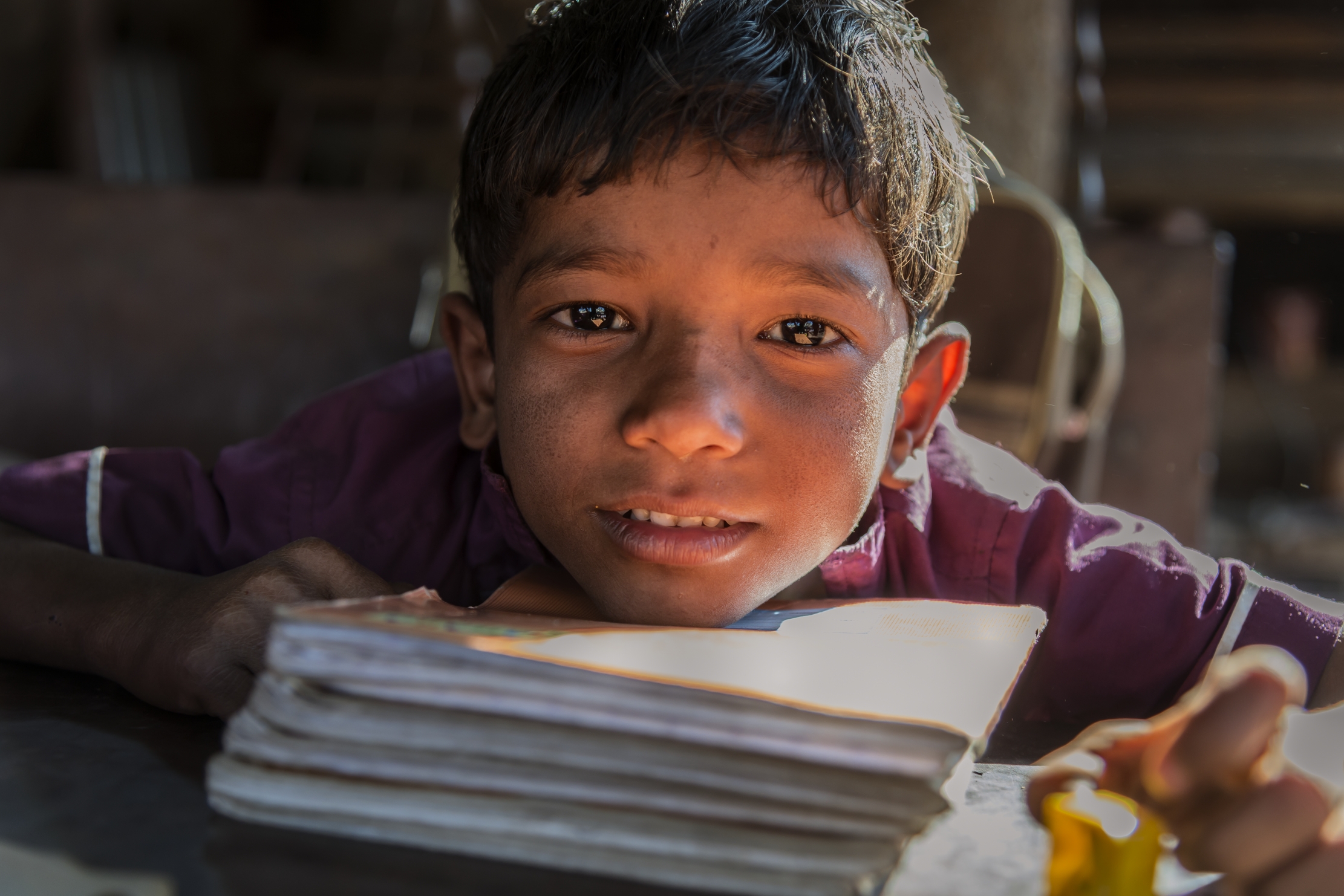 Gujarat 2015 - Child on school book
