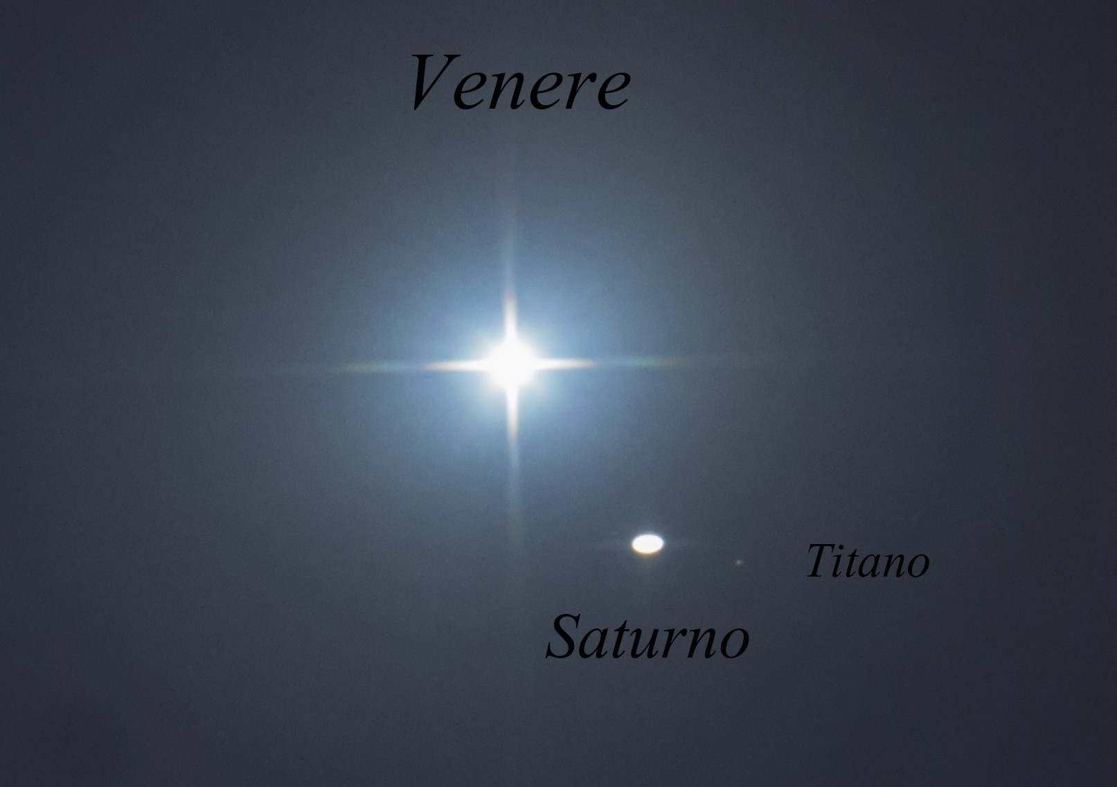 Conjunction between Venus and Saturn