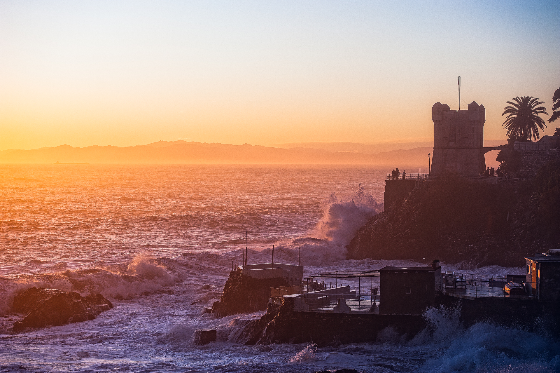 The salinity at sunset