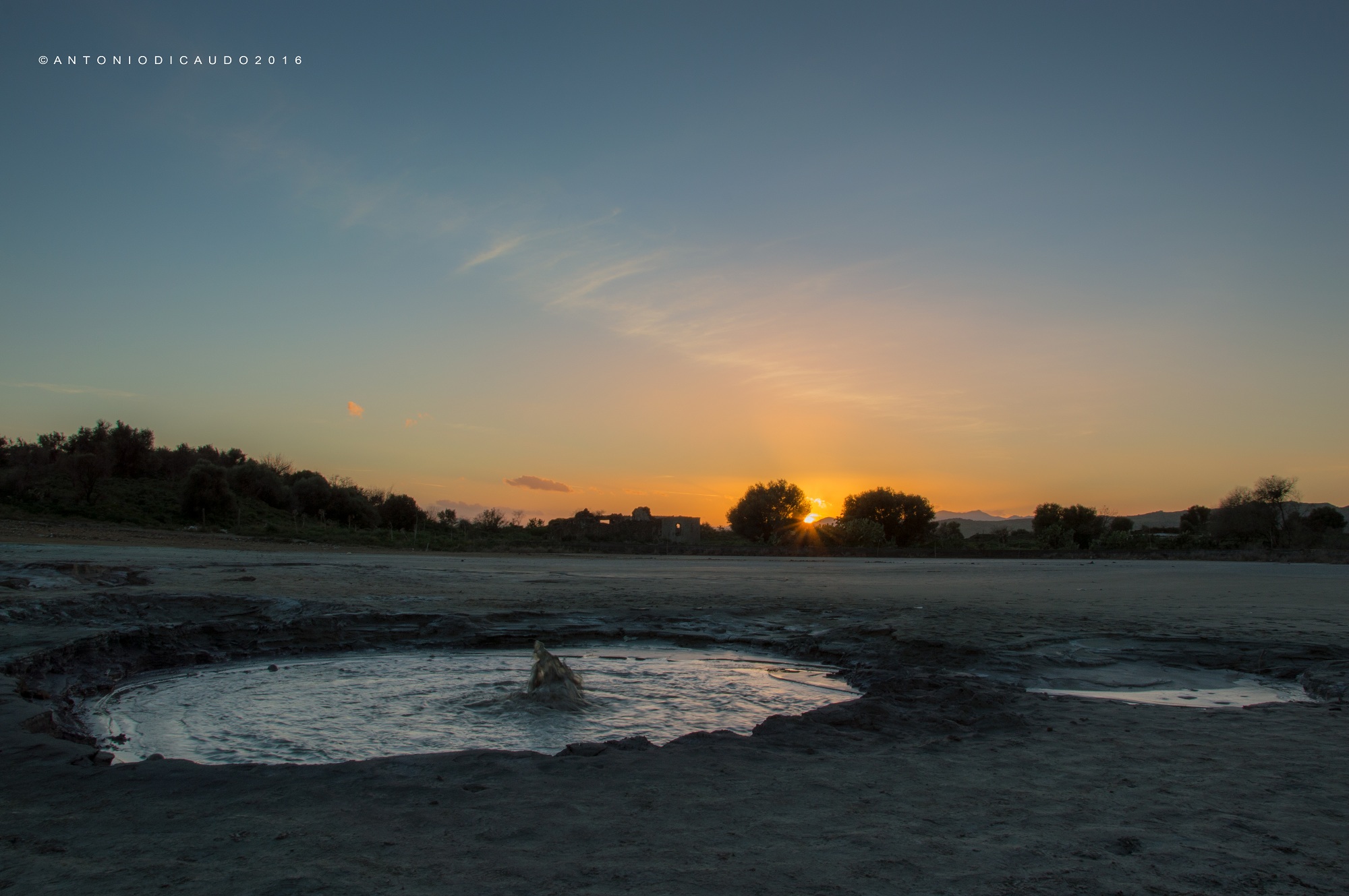 Salinelle Paternò (CT), at sunset