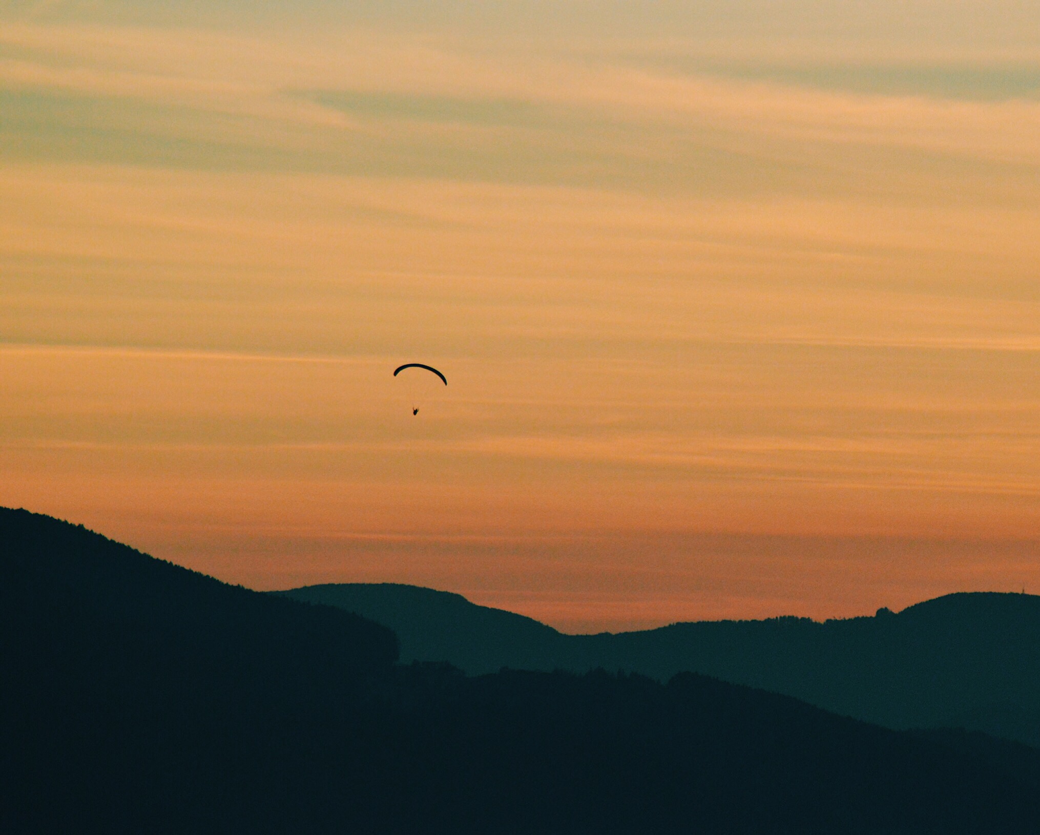 Suspended in the air