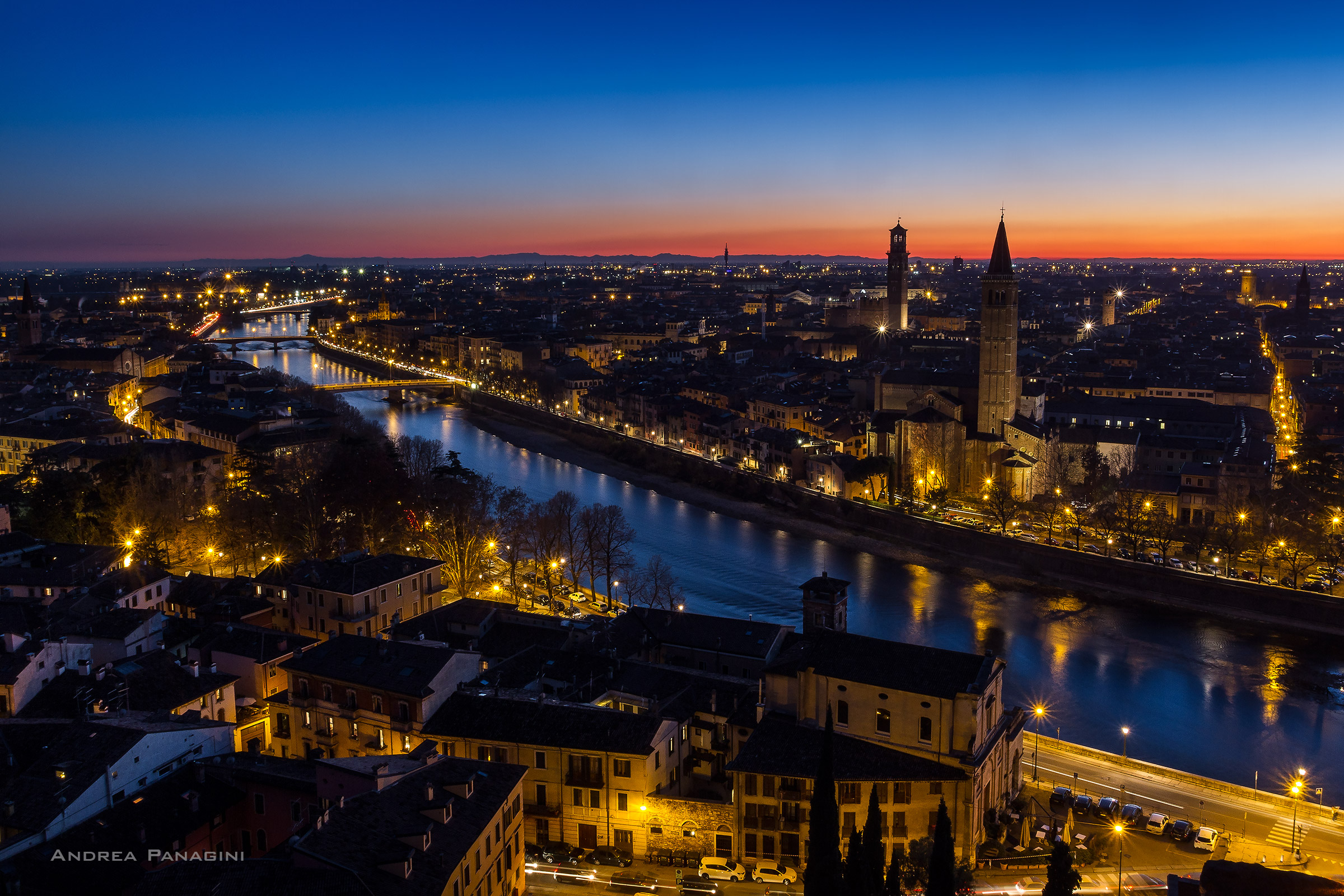 Verona breathtaking sunset