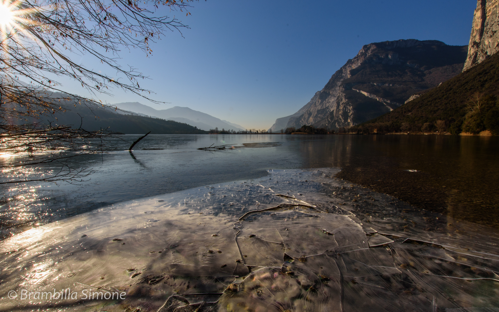 Frozen lake (warm light)