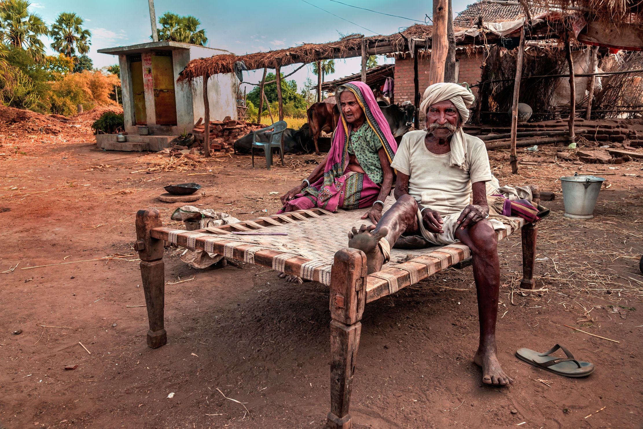 Gujarat 2015 - Coppia di contadini (quasi centenari)