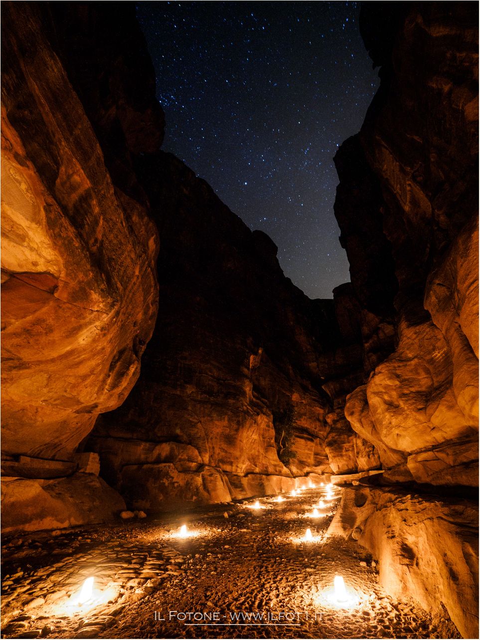 Siq Road with star sky