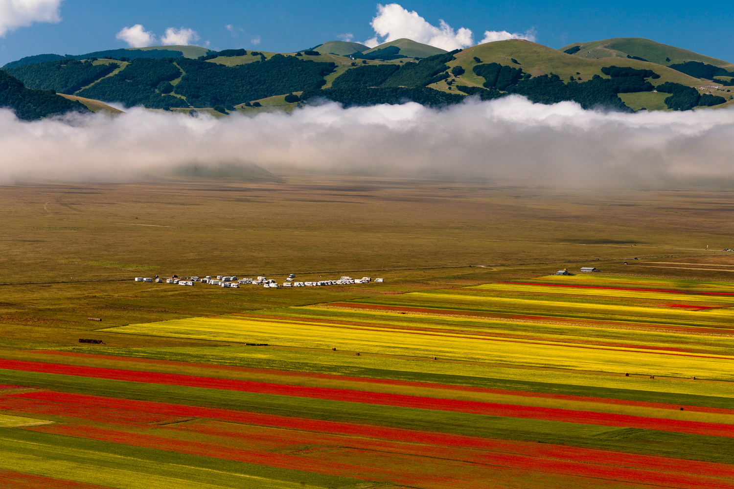 Camperisti a Castelluccio