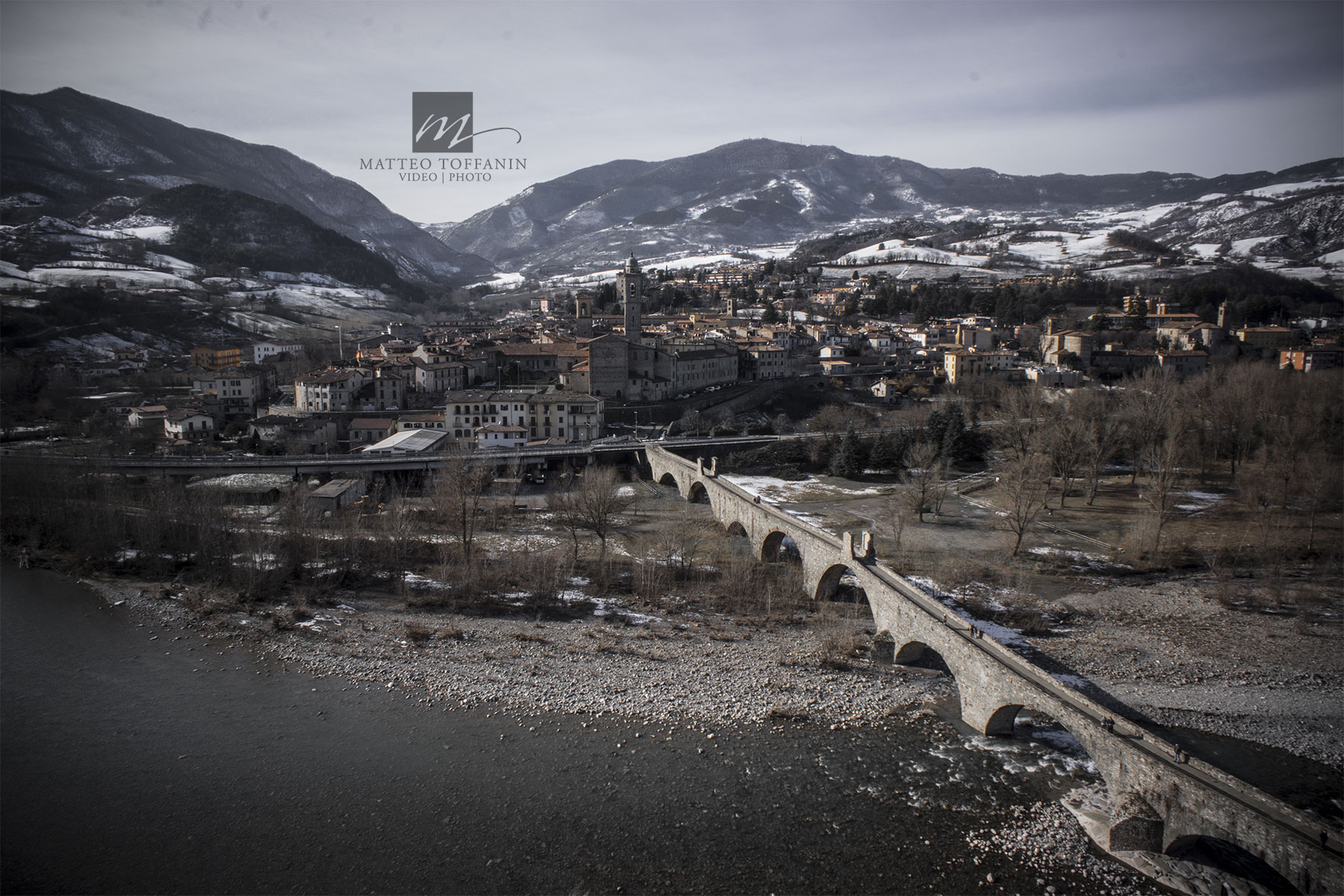 foto aerea di Bobbio valtrebbia piacenza