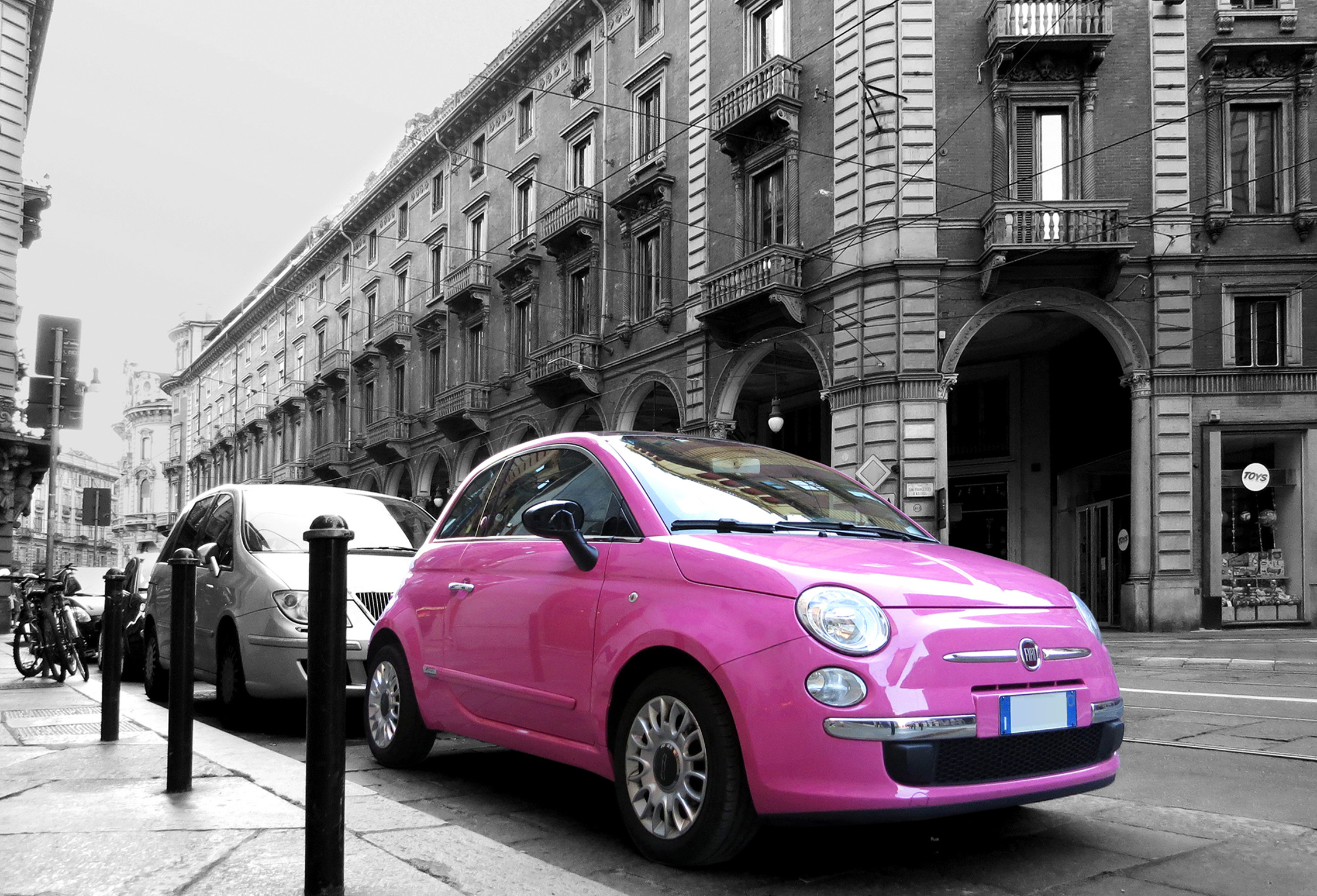 Un tocco di colore nella grigia città...