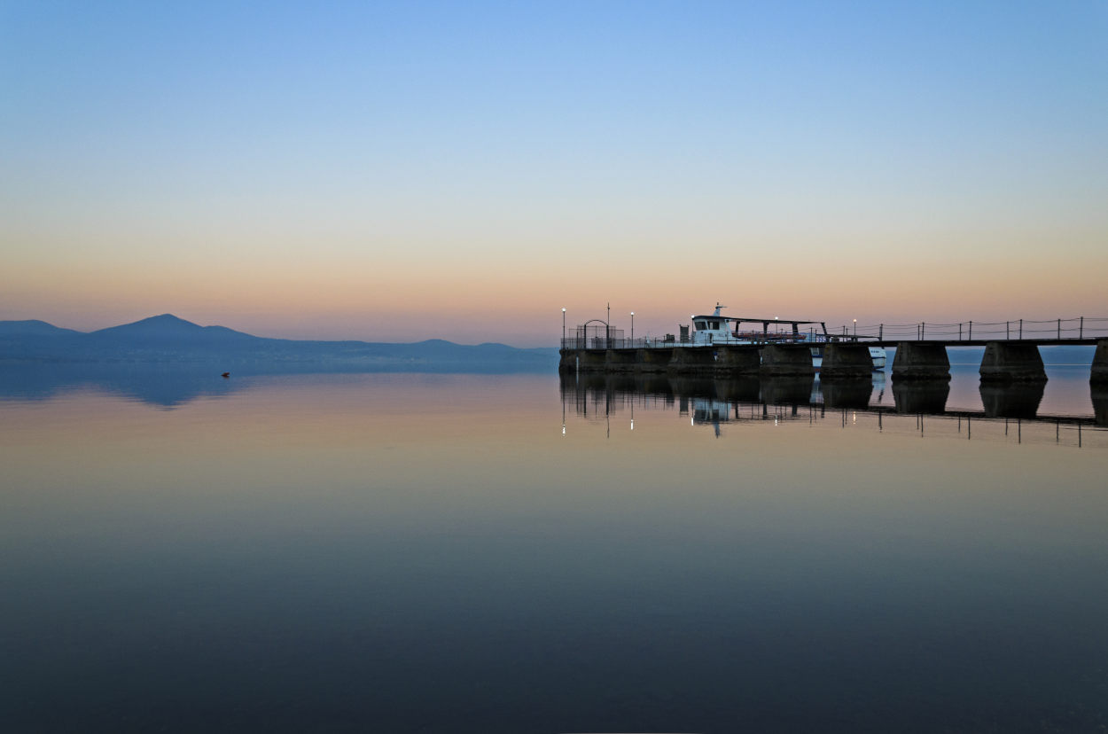 Winter sunset on Lake Bracciano