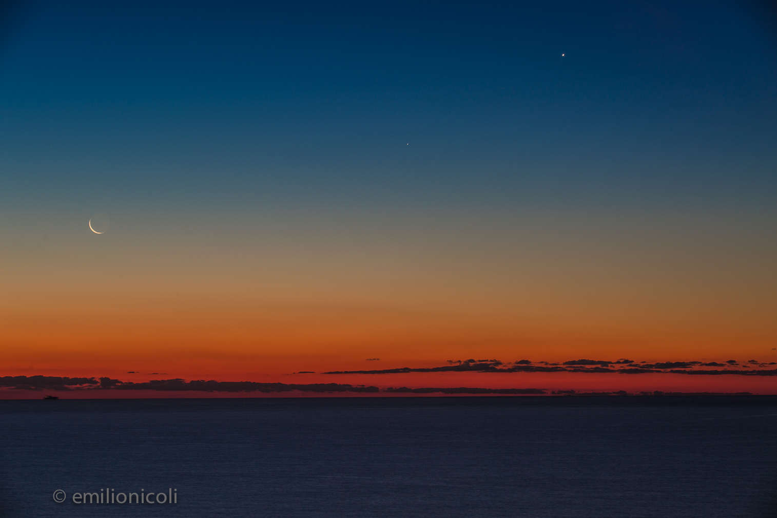 The moon venus and mercury