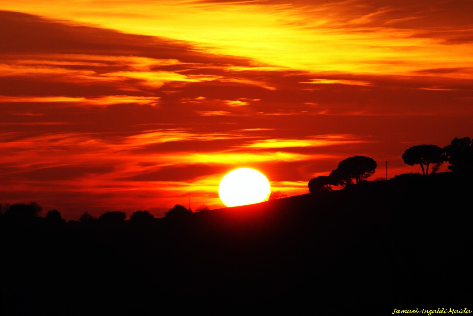 sunset in the hills of Piazza Armerina