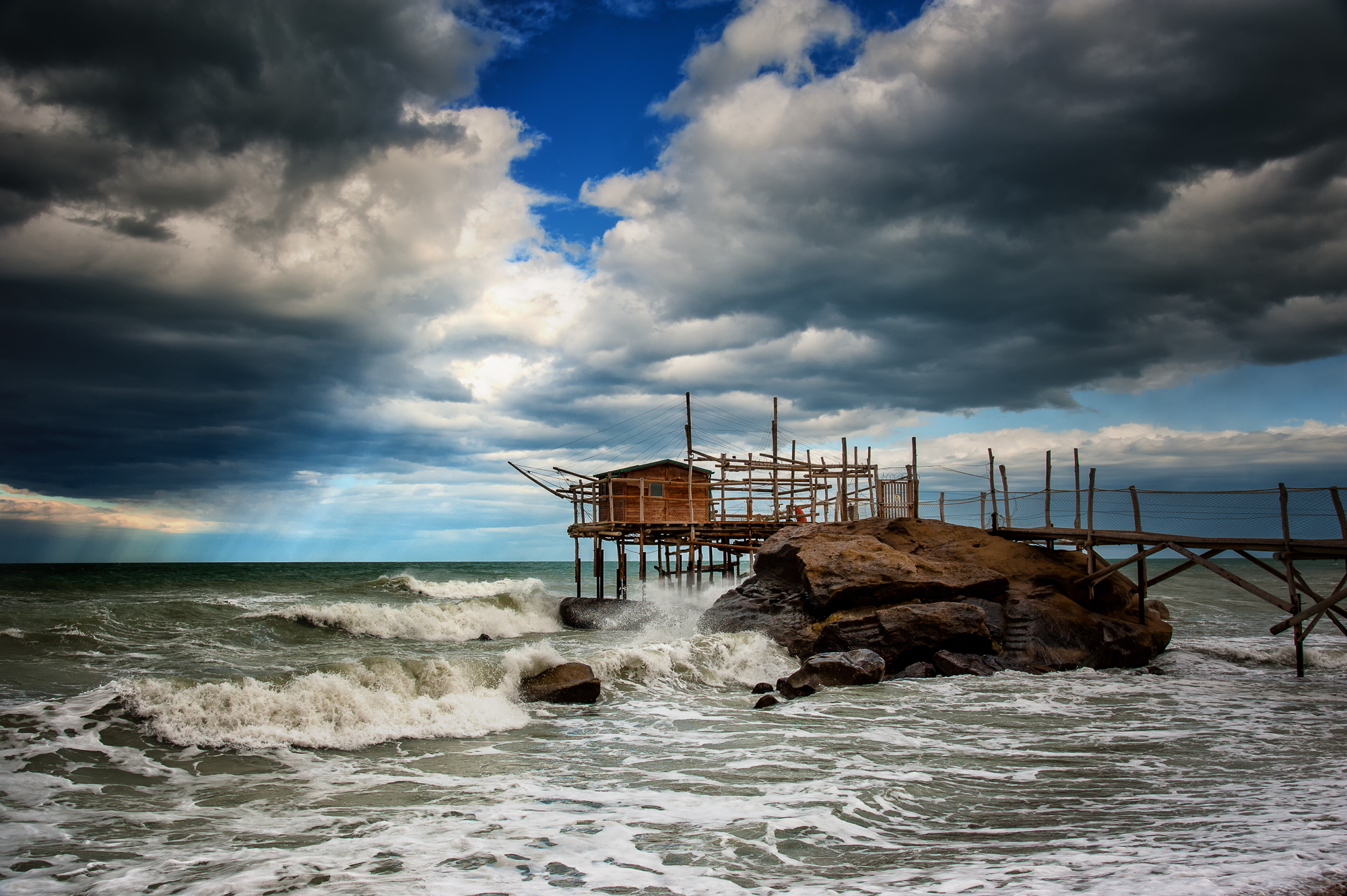 Between clouds and waves