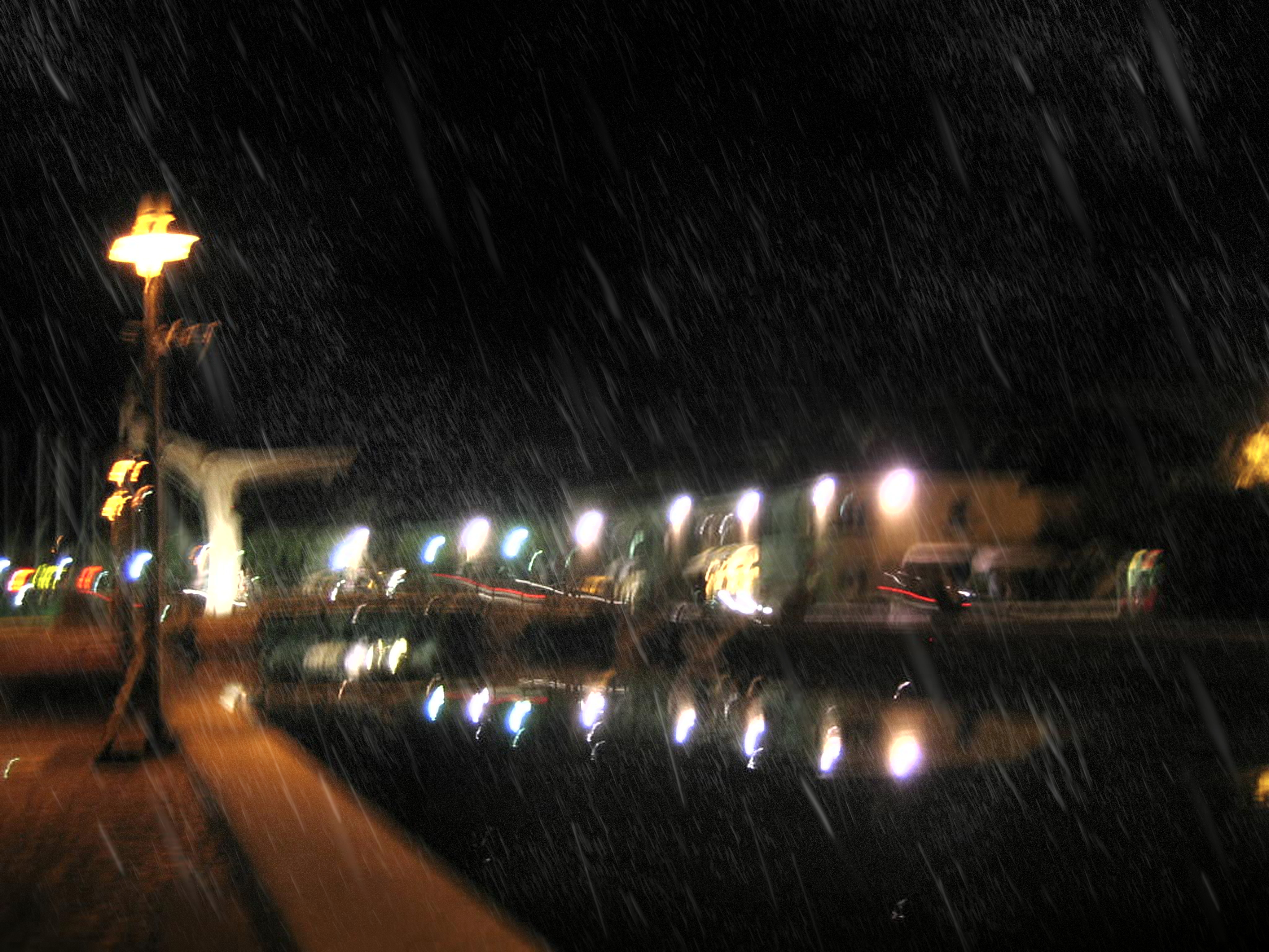Rain on the canal harbor