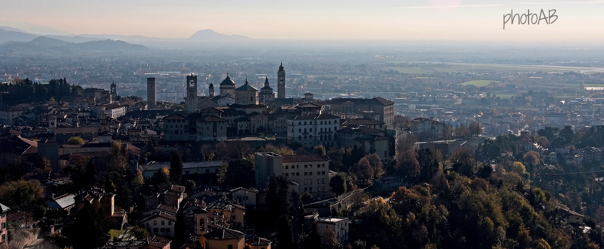 View of Upper Town from San Vigilio-Bergamo-Italy