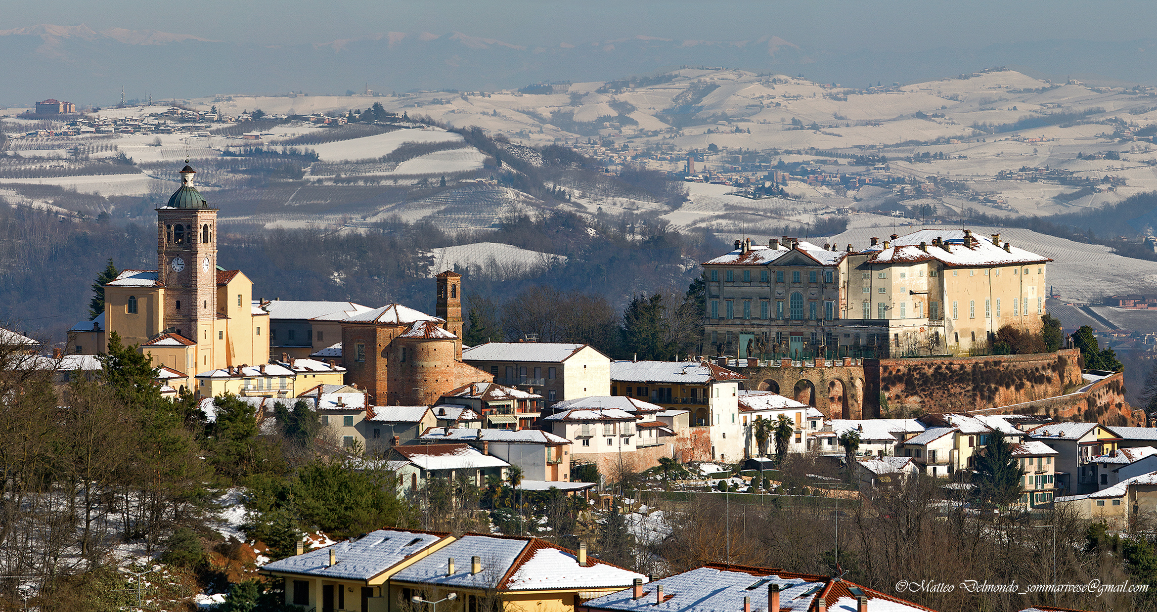 Panorama of Sommariva Perno (Cuneo) Country Roero