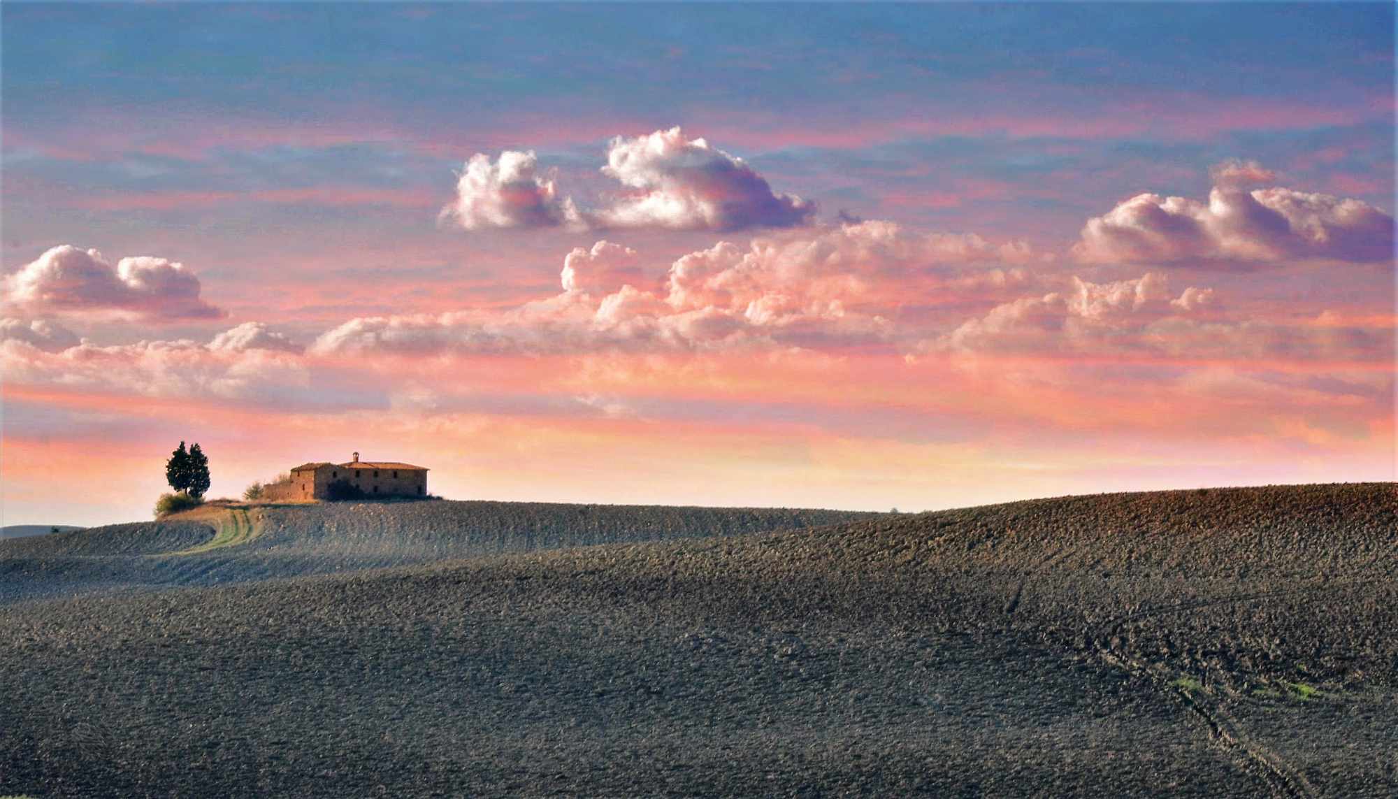 terre di Siena al tramonto