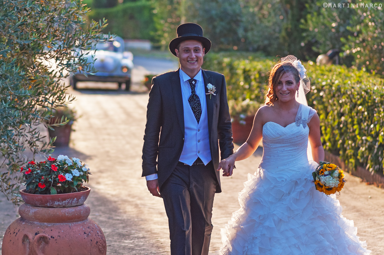 Here come the bride and groom