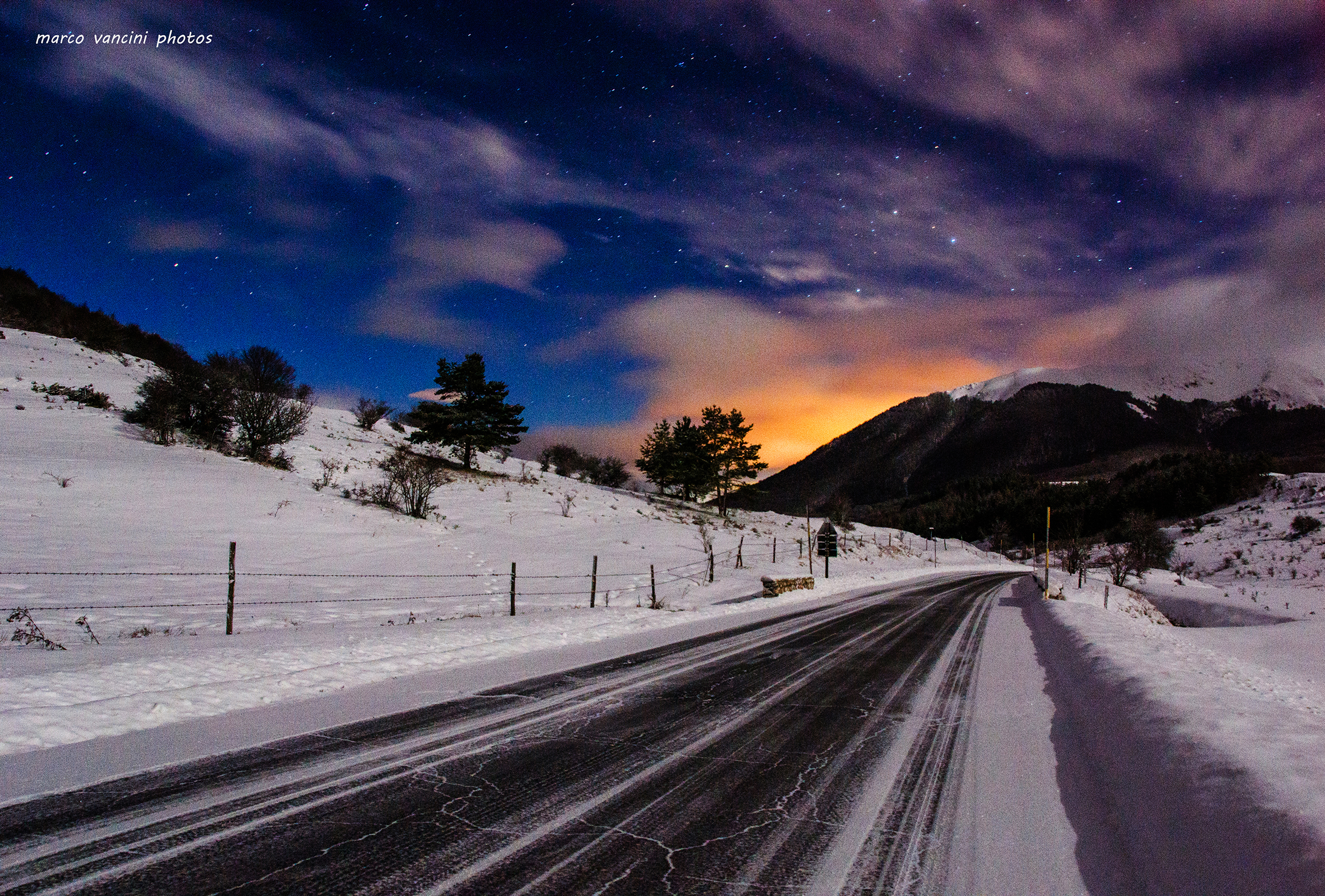 A starry night and freezing cold in the mountains