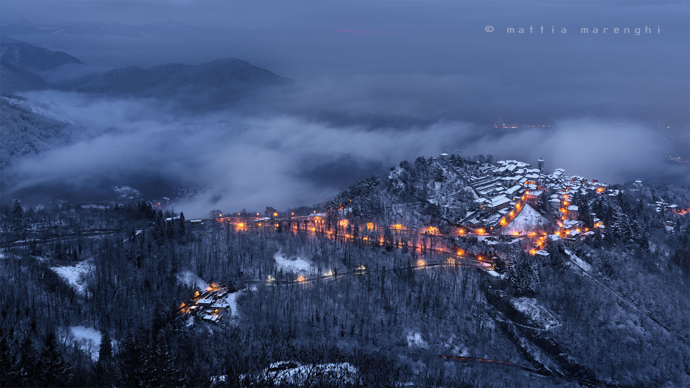 Snow on the Sacro Monte of Varese