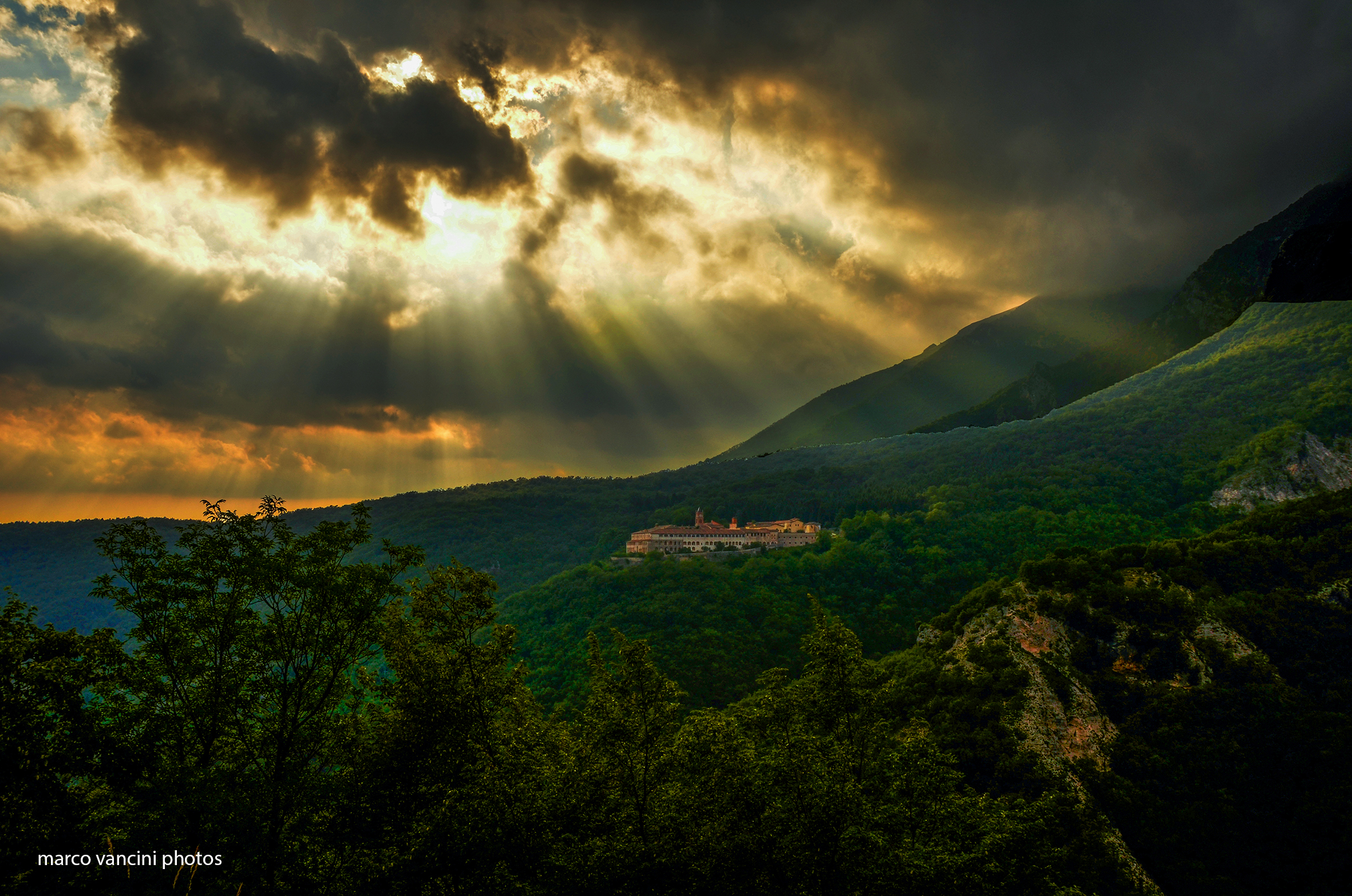 Certosa under sun rays