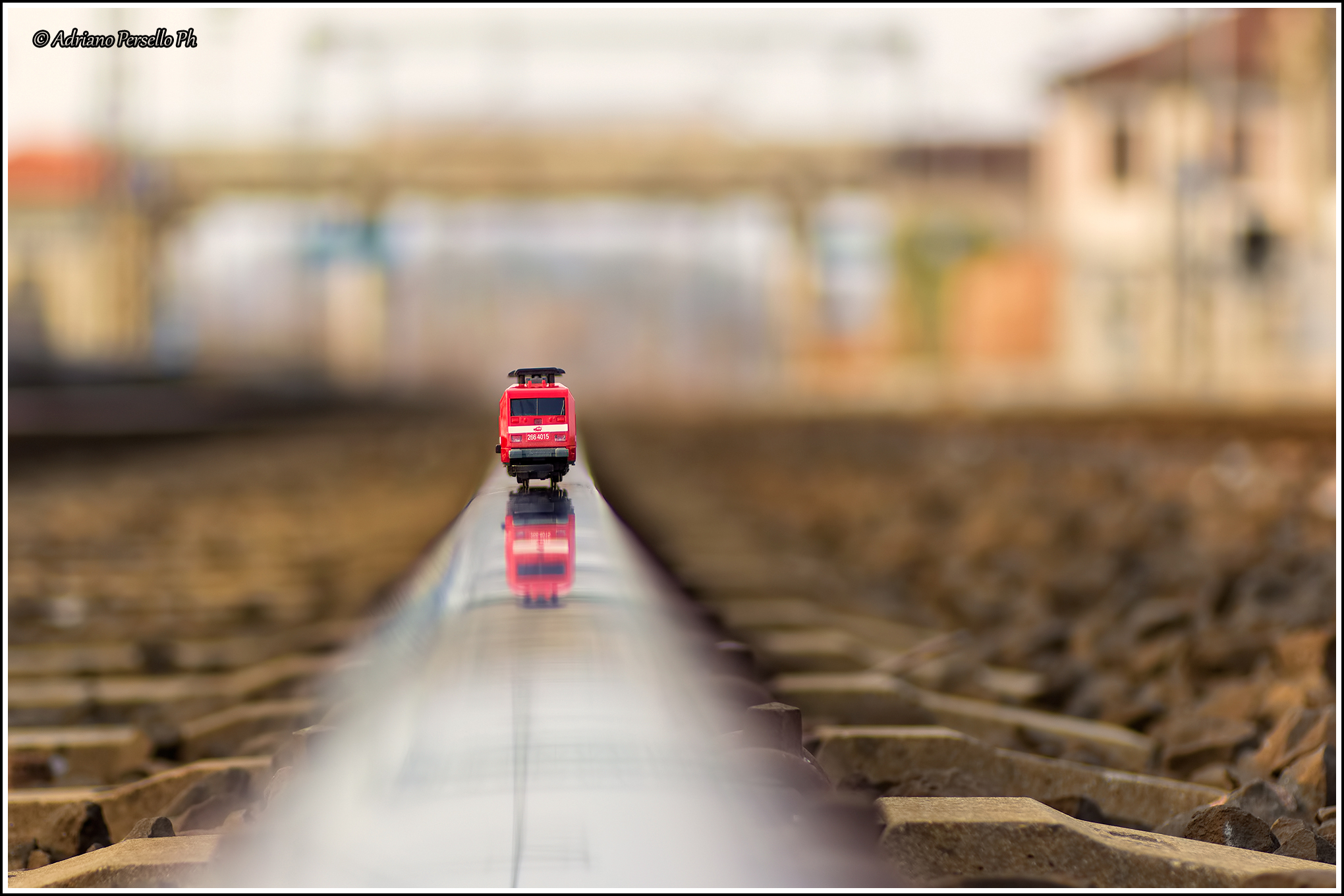 Treno in transito sul binario 1