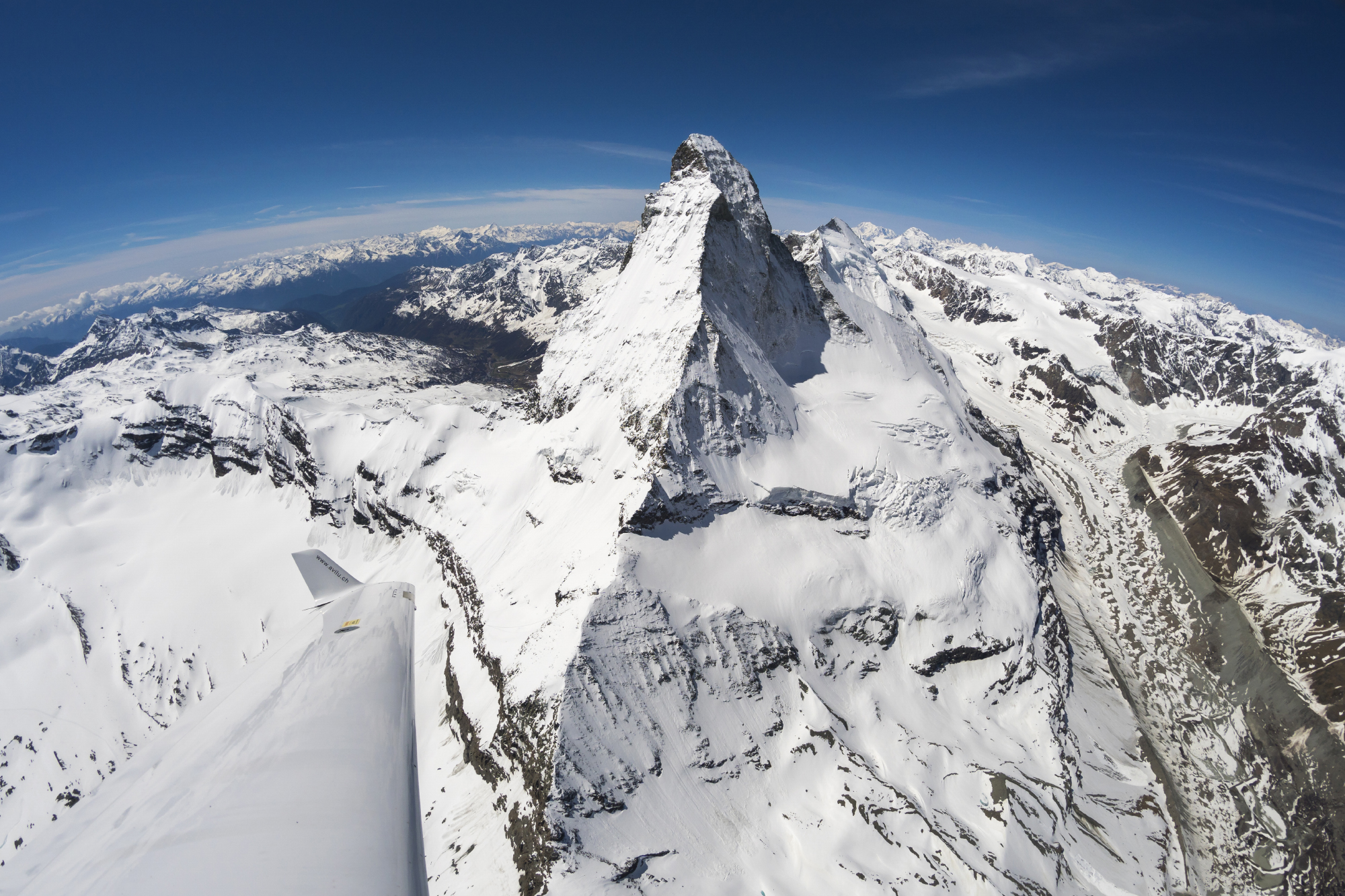 Matterhorn from above with a fisheye