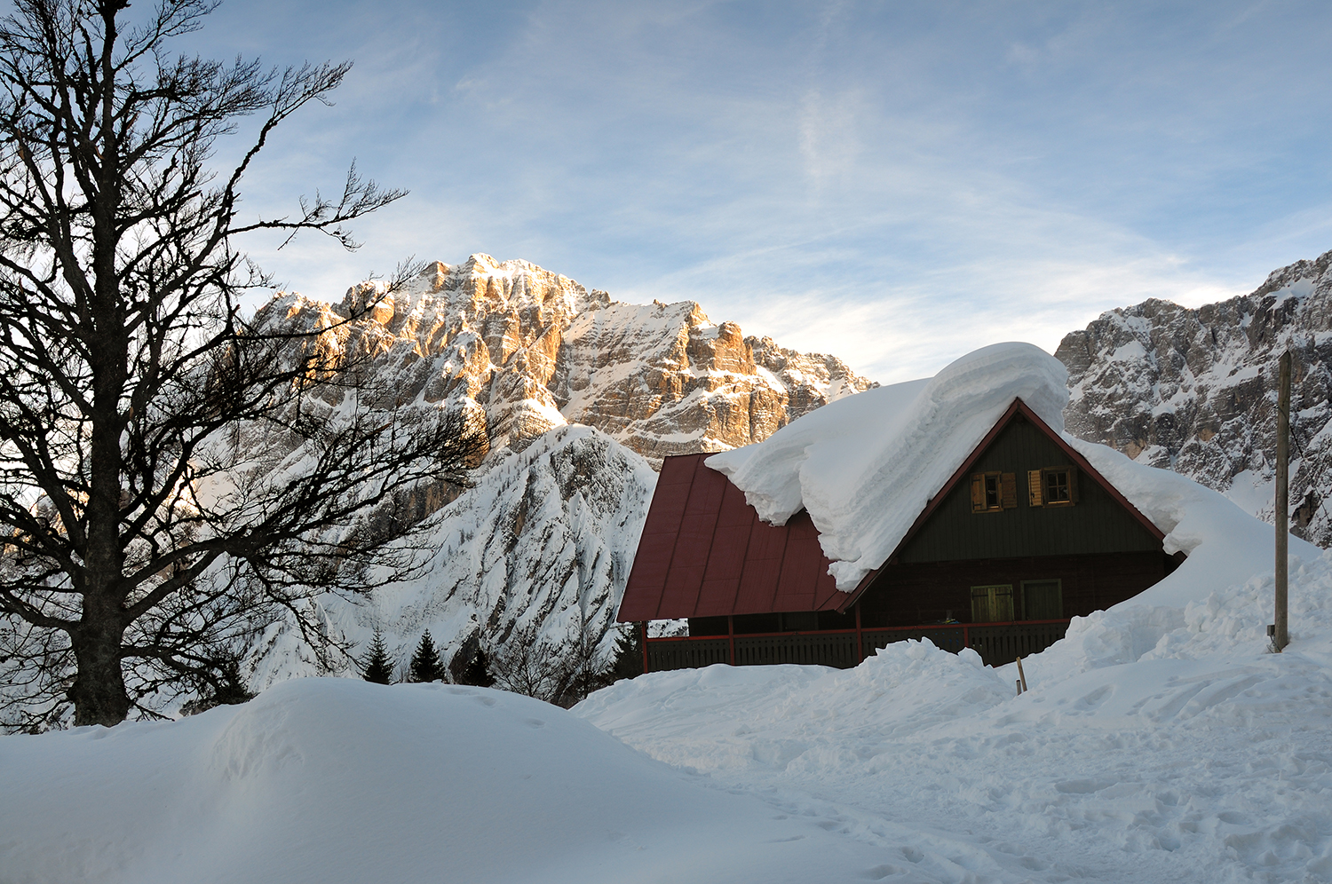 the refuge Winter - Julian Alps