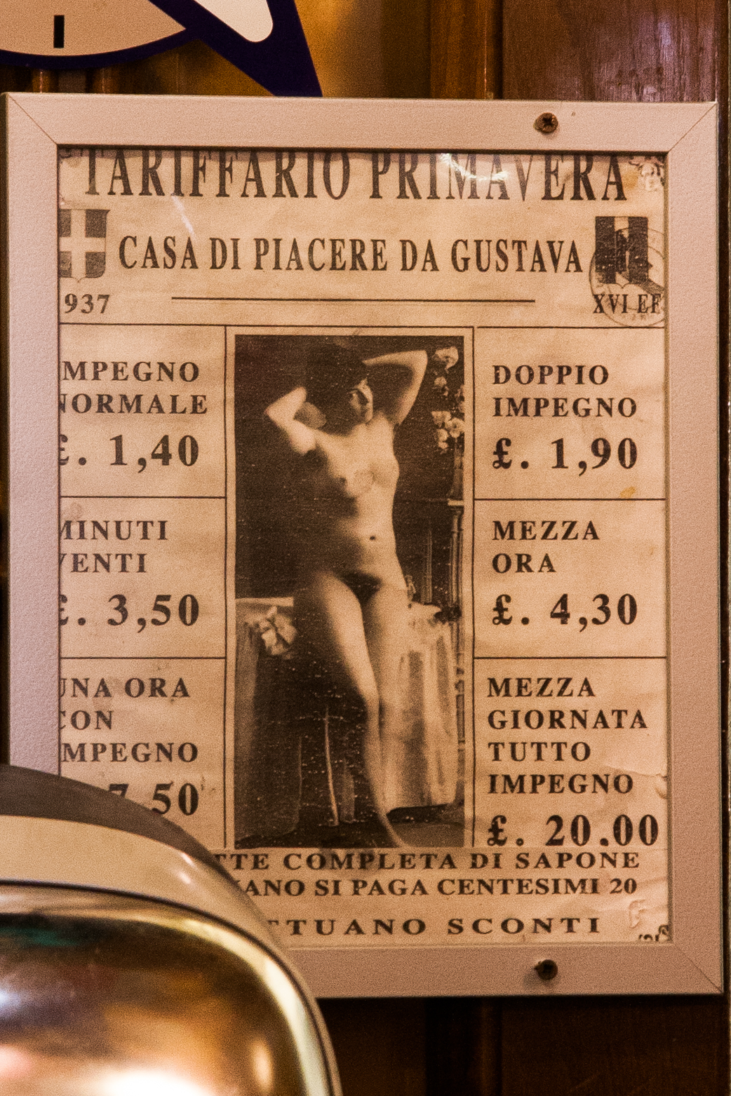 Montefalco - Tariffario primavera 1937