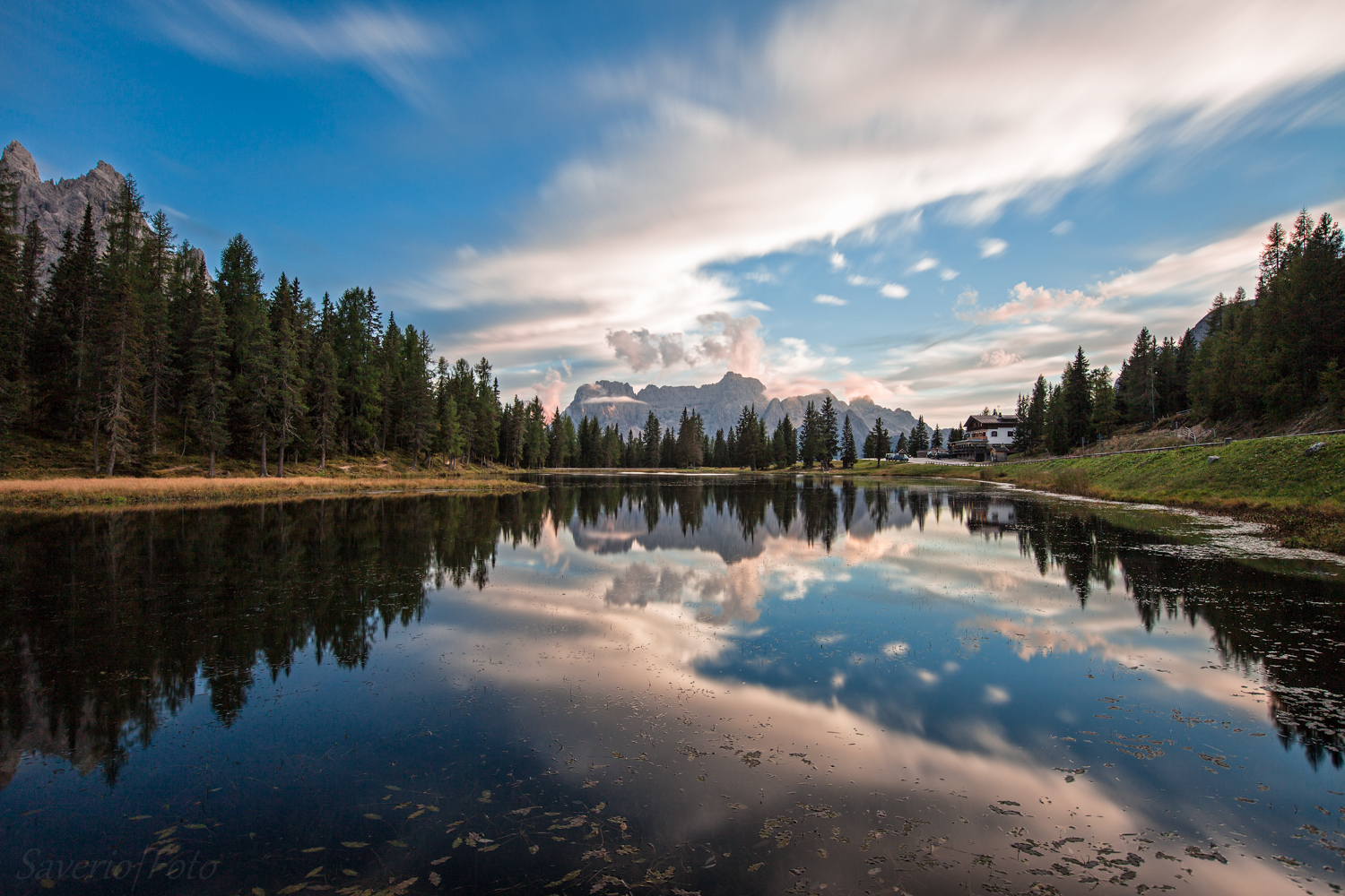 Lago D'Antorno, reflections at sunset