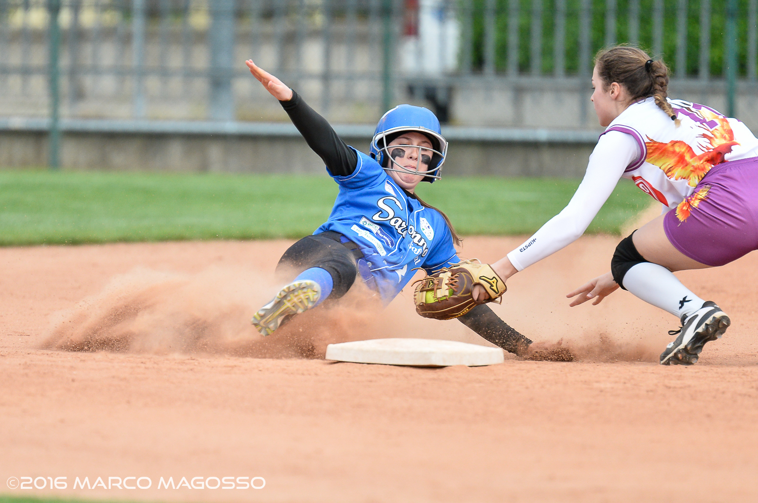 Slid into second base
