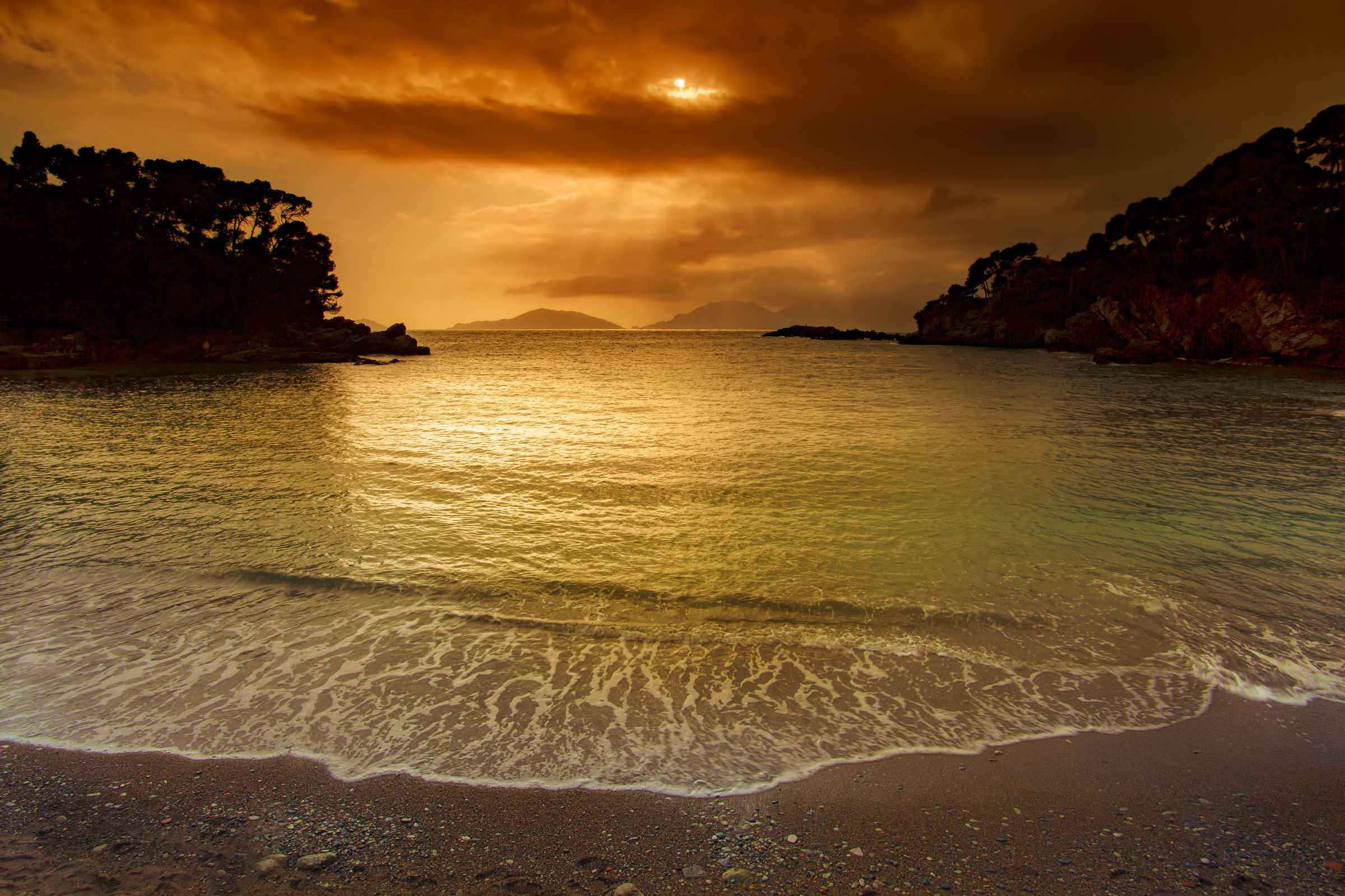 Sunset from the Bay of Fiascherino (sp)