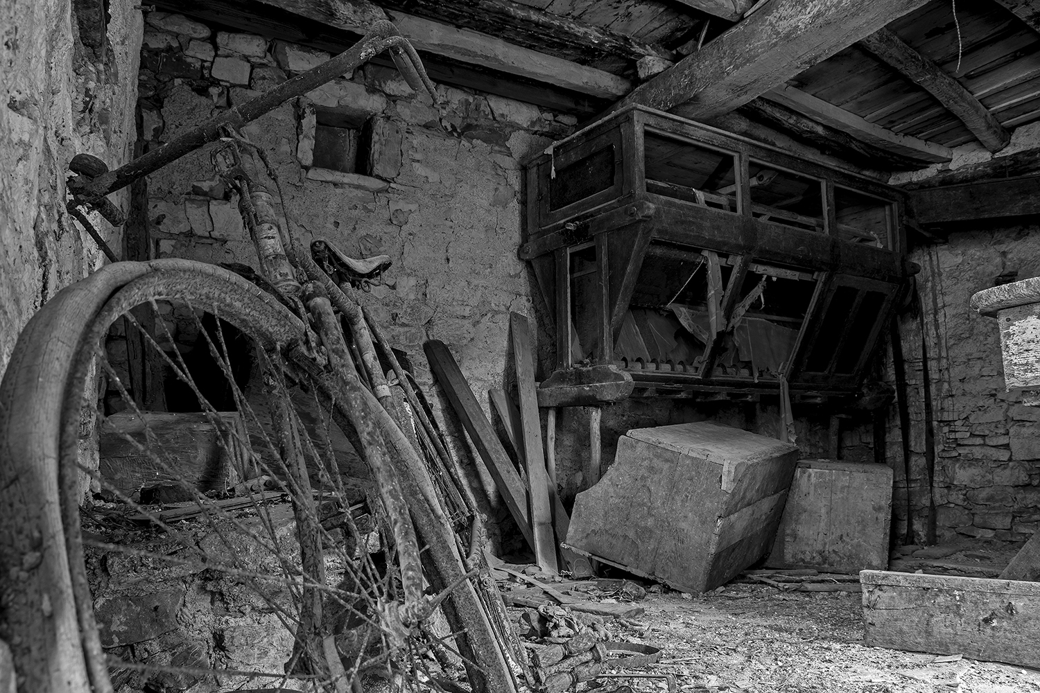 The interior of the old mill