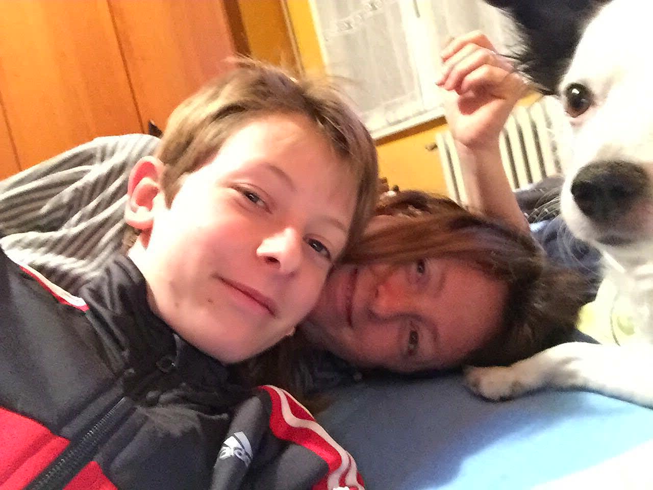 Autoscatto con i miei due amori prima della partenza