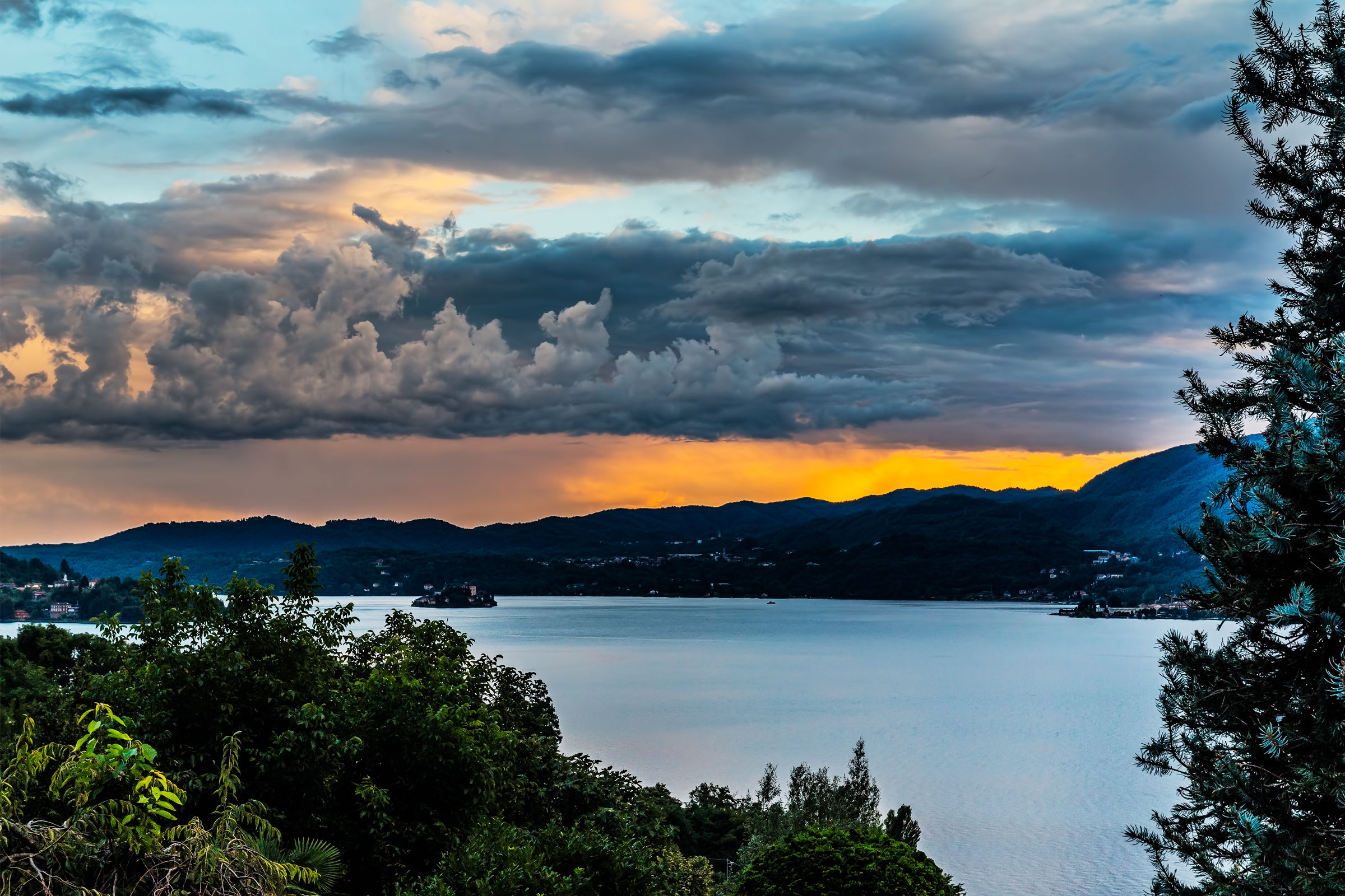 Orta lake at sunset
