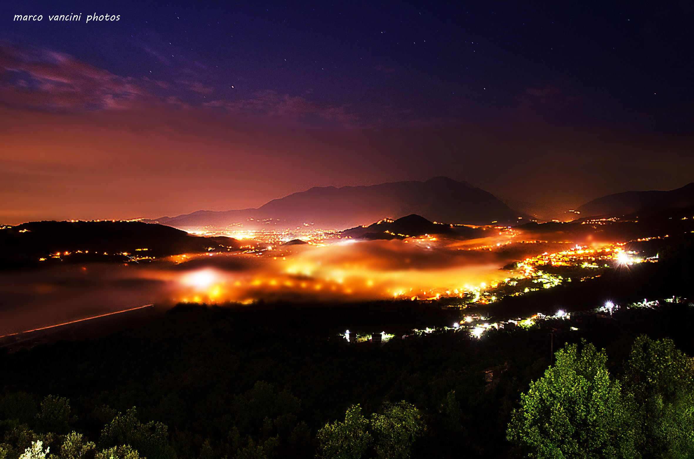 The fog over the city