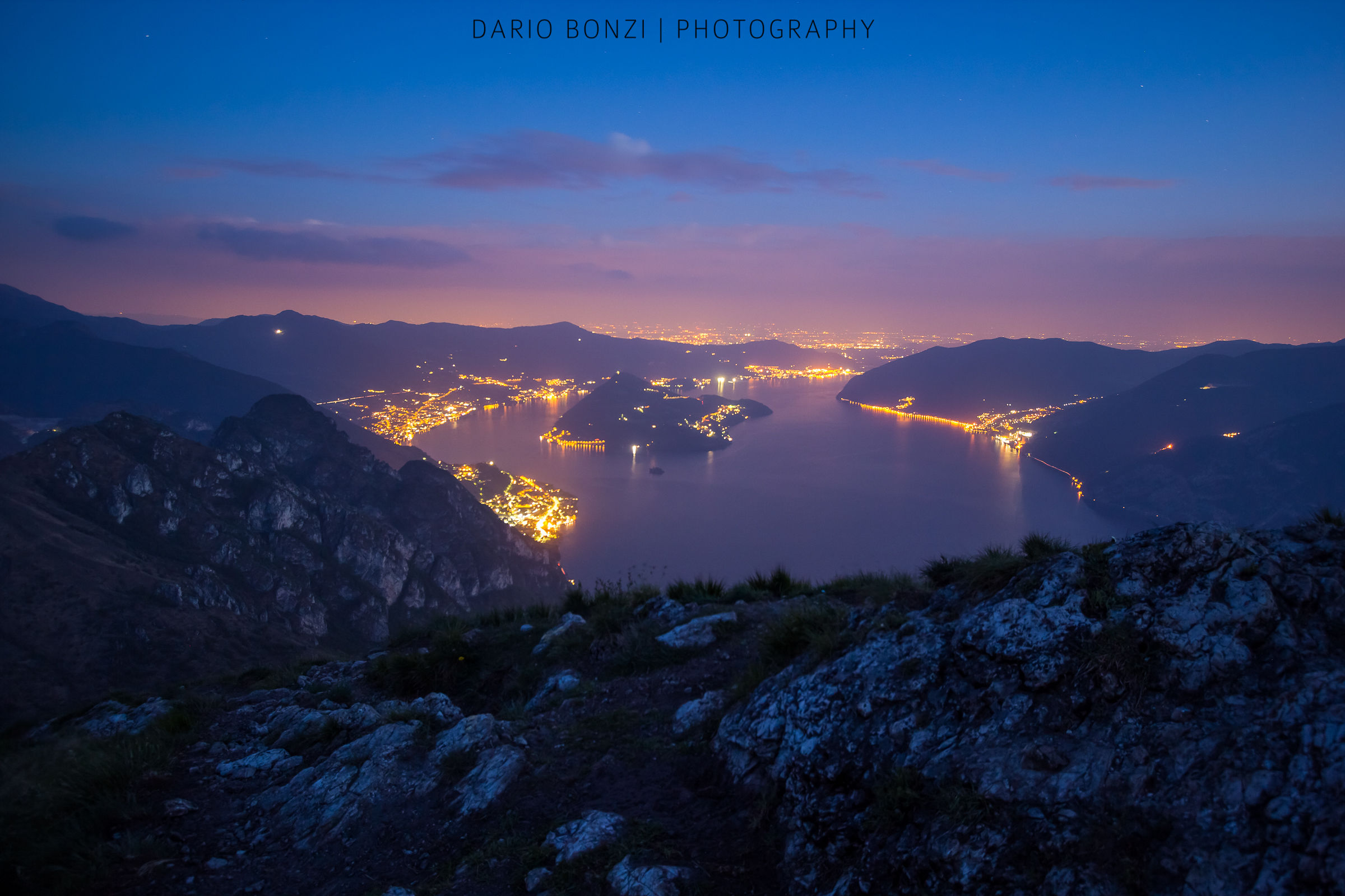 Cala la notte sul Lago d'Iseo