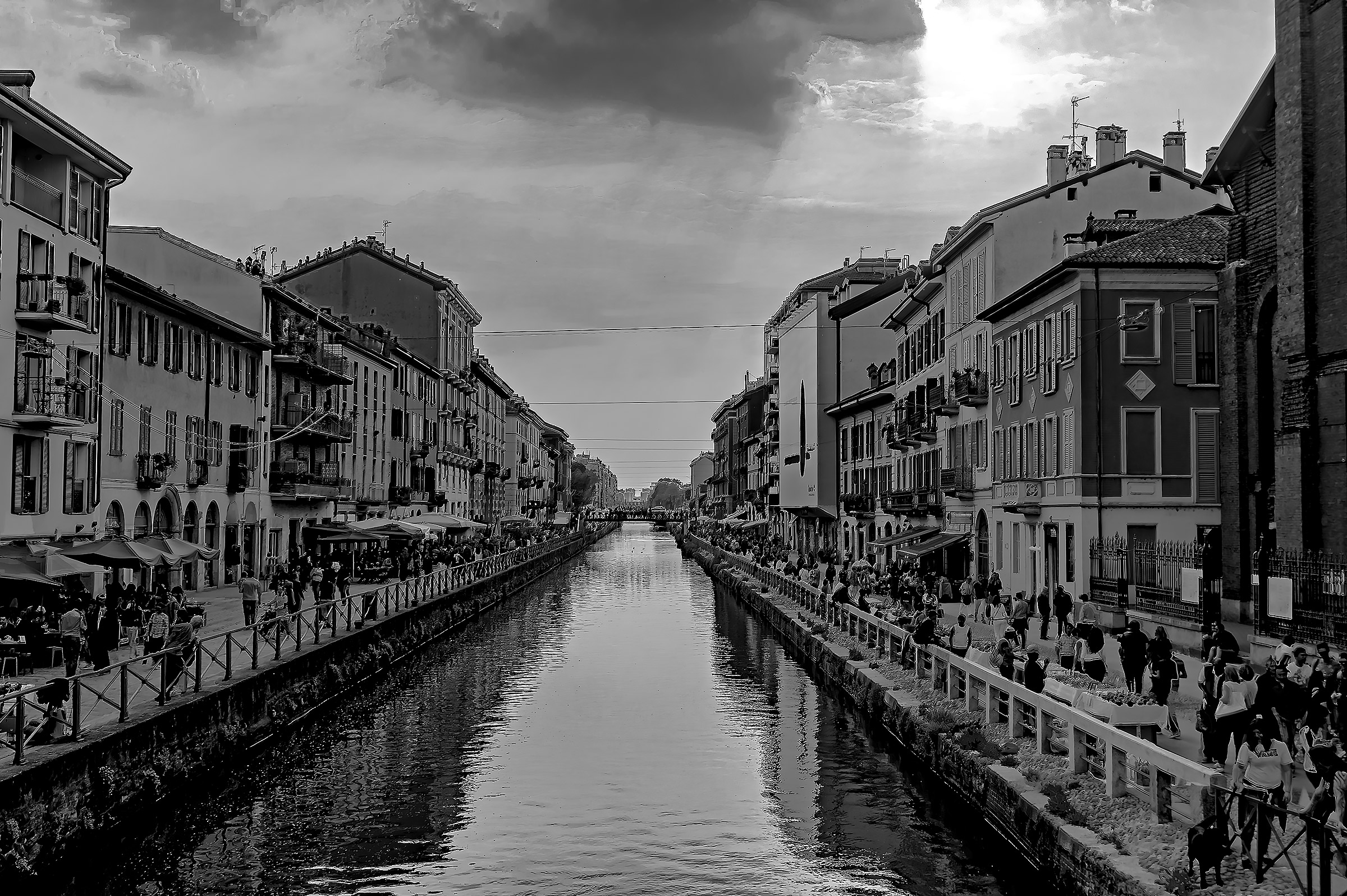 Naviglio obscured by clouds