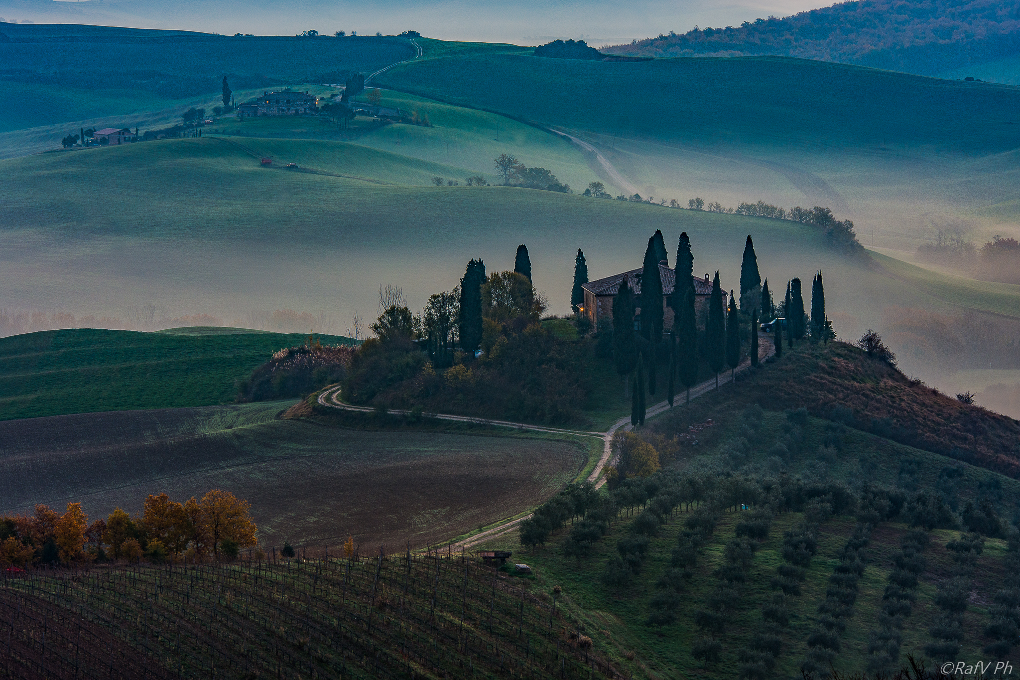 Magic Sunrise in Tuscan Landsacape