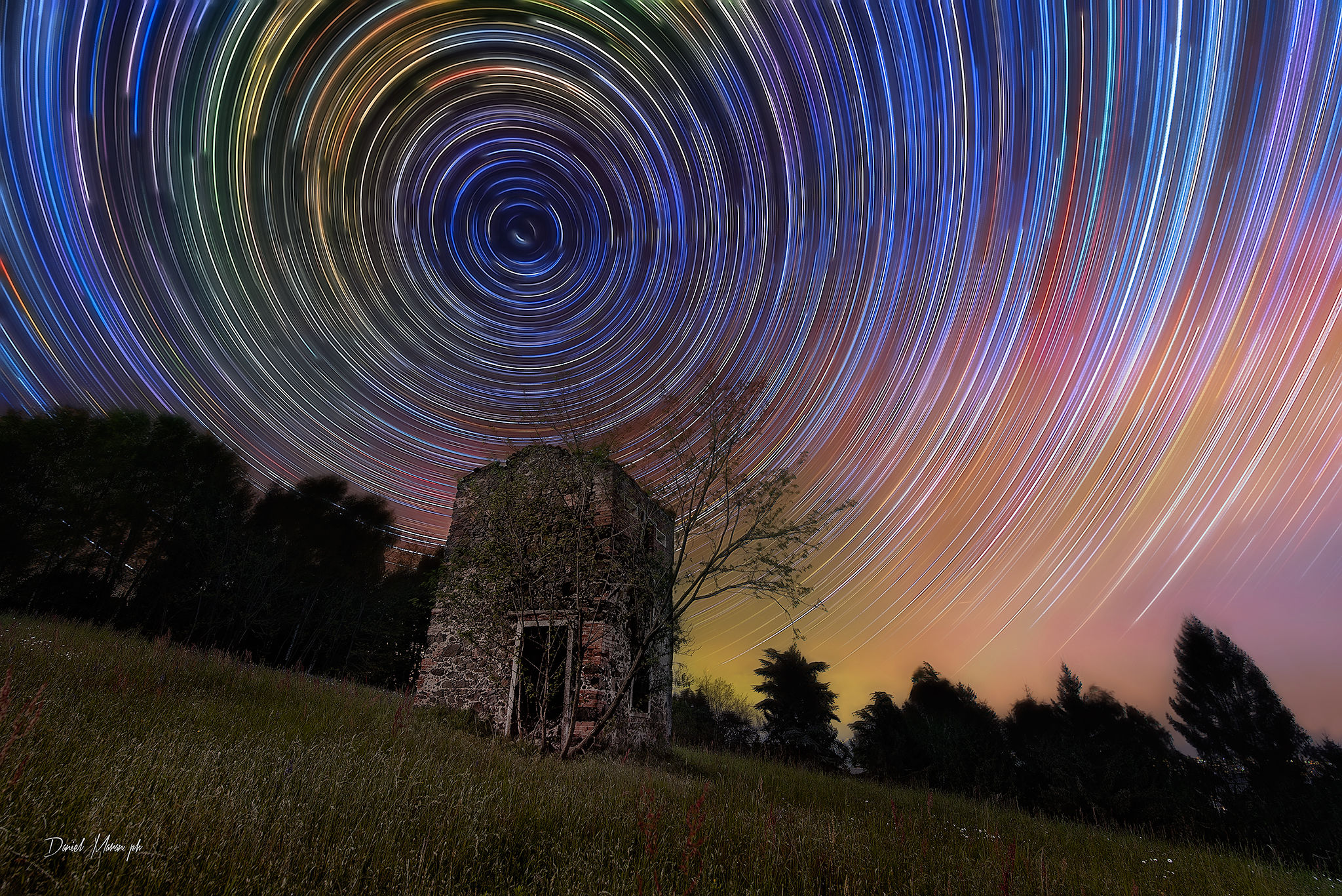 Startrails above the hills of my home