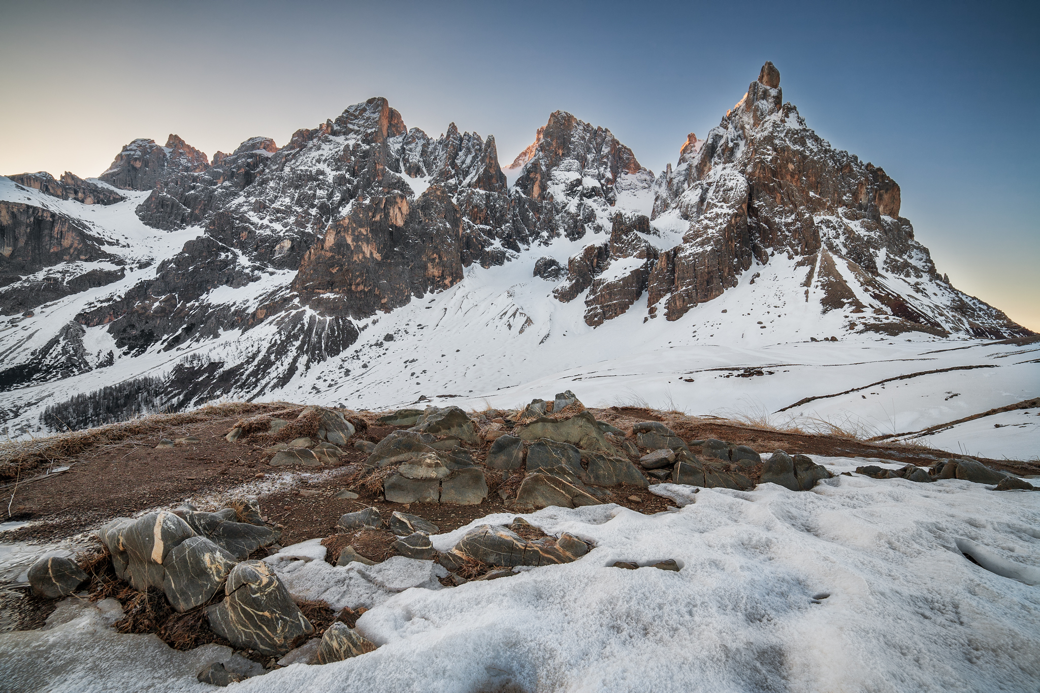Pale di San Martino at sunrise