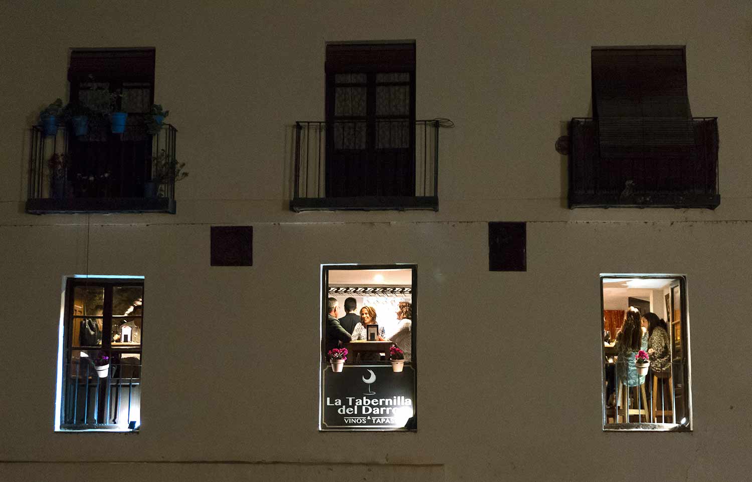 there who sleeps and who has fun