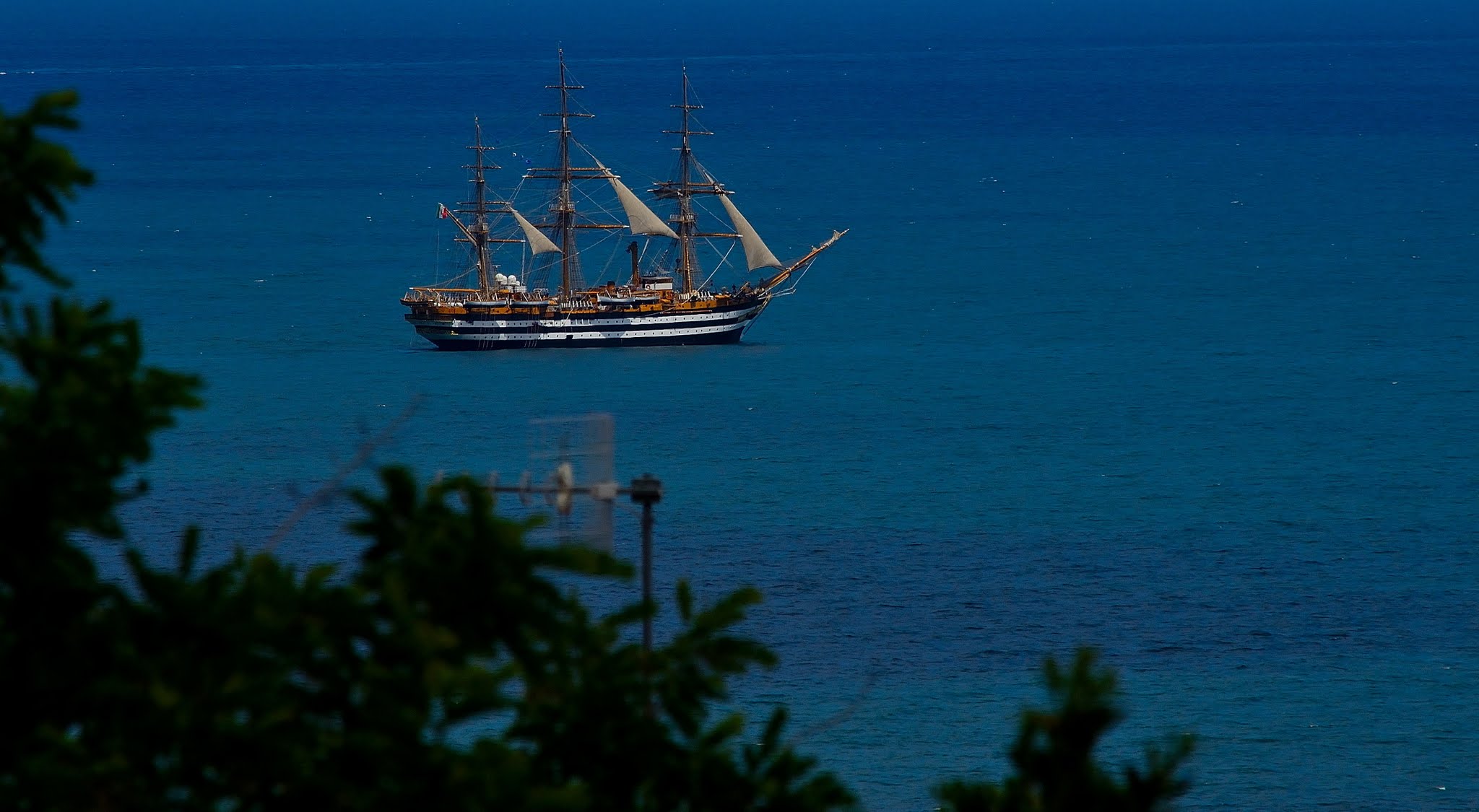Sailing ship at sea