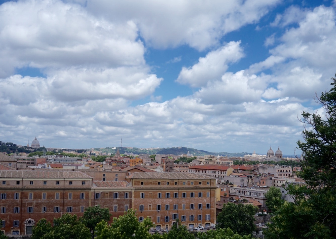 St. Peter's in the back, behind the clouds