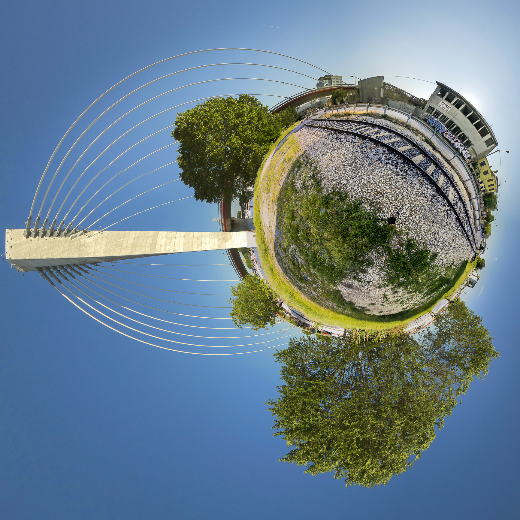 Little planet under the bridge