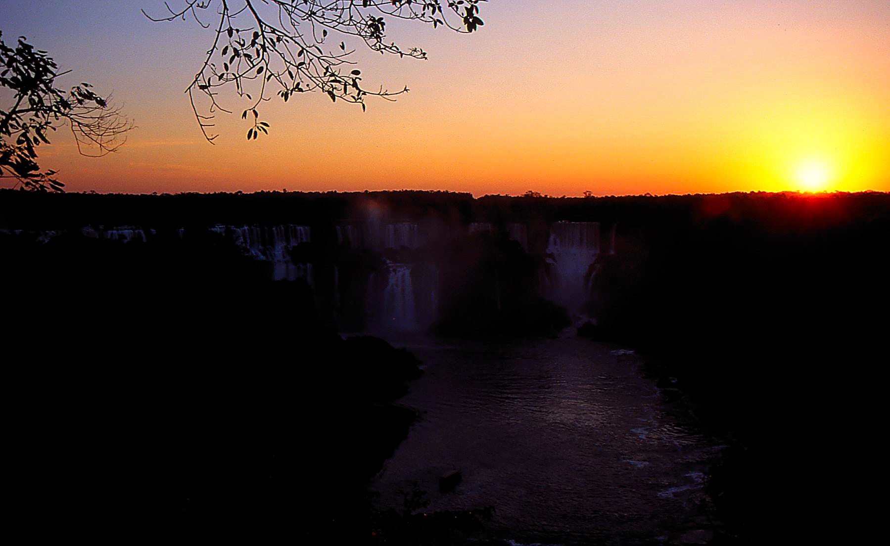 sunset at Iguazu
