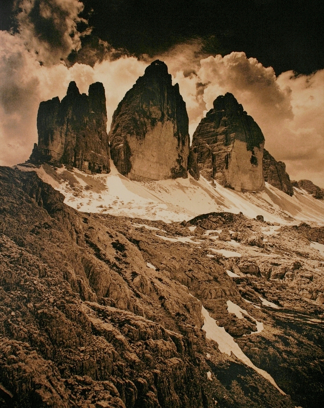 Clouds of the Tre Cime of Lavaredo - Lith Print