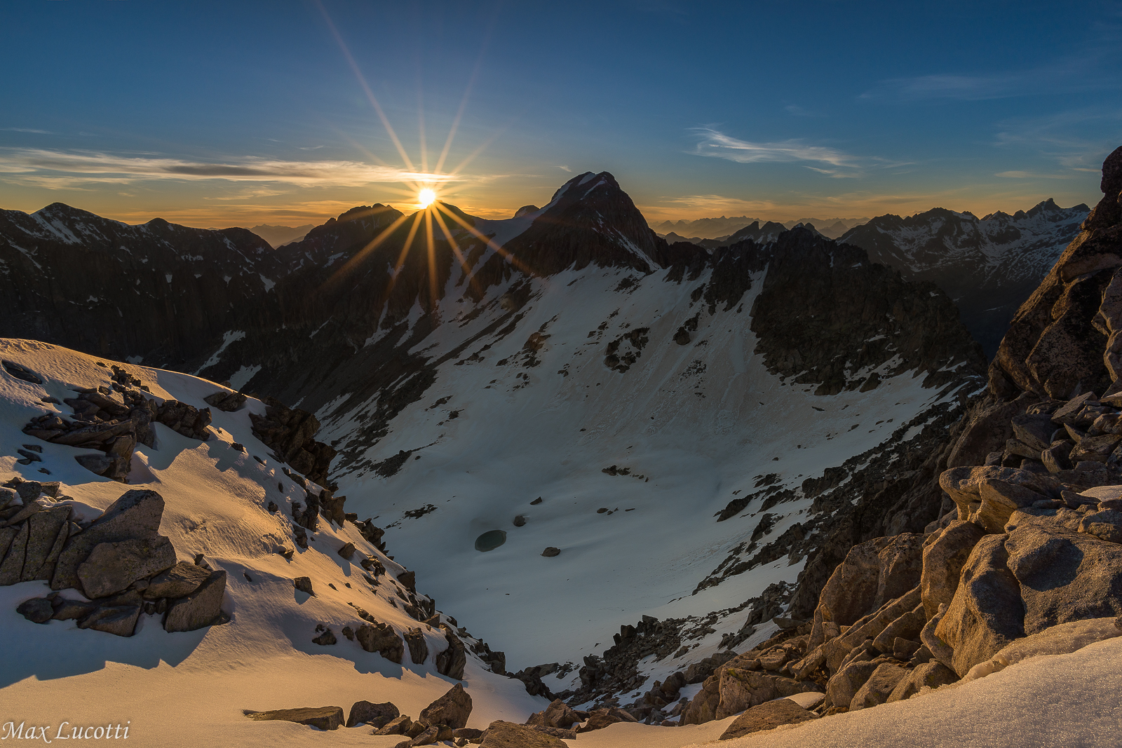 Sunset between peaks