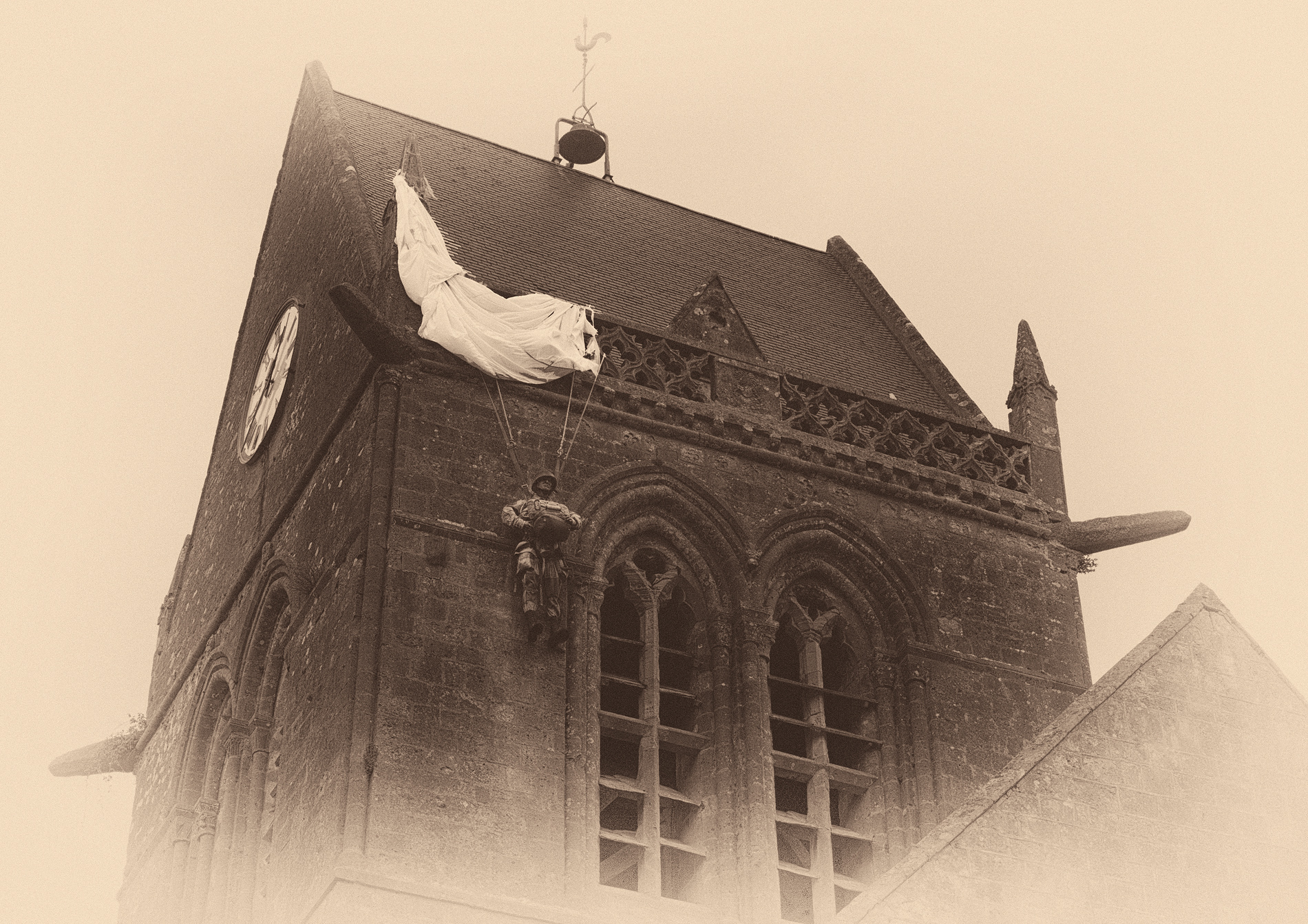 The paratrooper Saint-Mere-Eglise